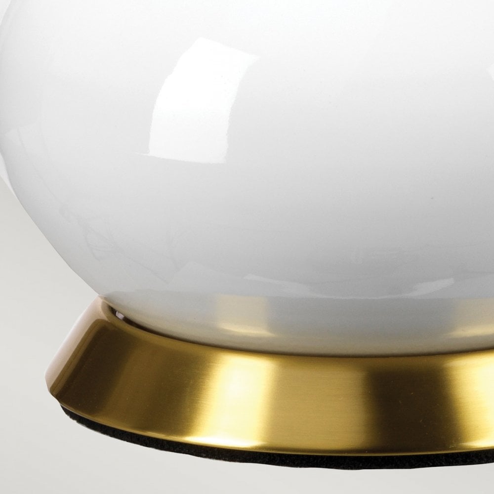 Elstead Milo 1 Light Table Lamp - White, Aged Brass & Blue