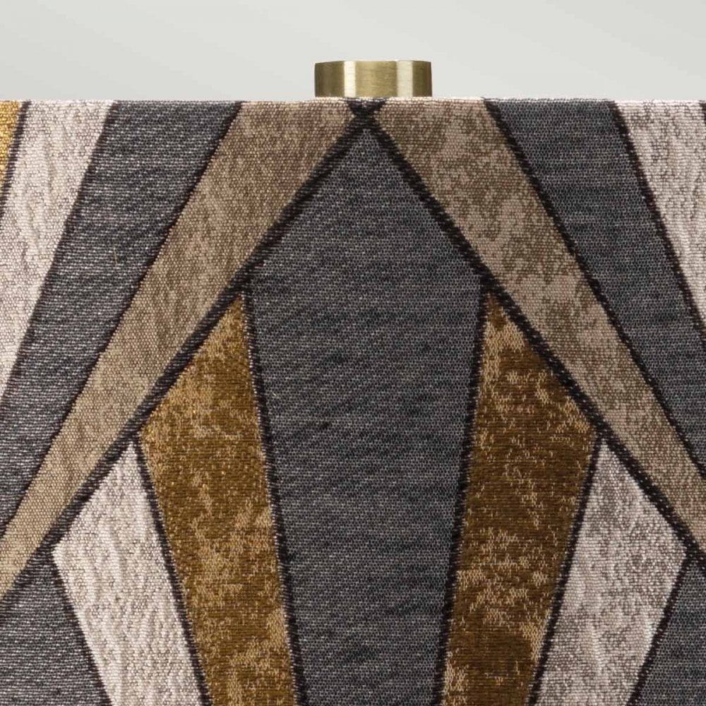 Elstead Milo 1 Light Table Lamp - White, Aged Brass & Grey