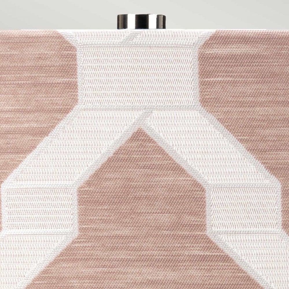 Elstead Milo 1 Light Table Lamp - White, Polished Nickel & Pink