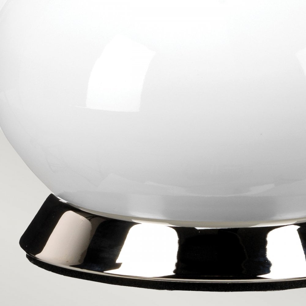 Elstead Milo 1 Light Table Lamp - White, Polished Nickel & Pink