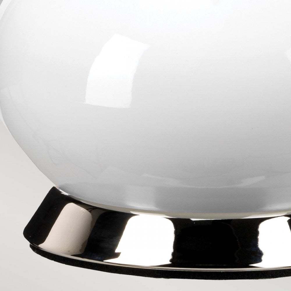 Elstead Milo 1 Light Table Lamp - White, Polished Nickel & Yellow