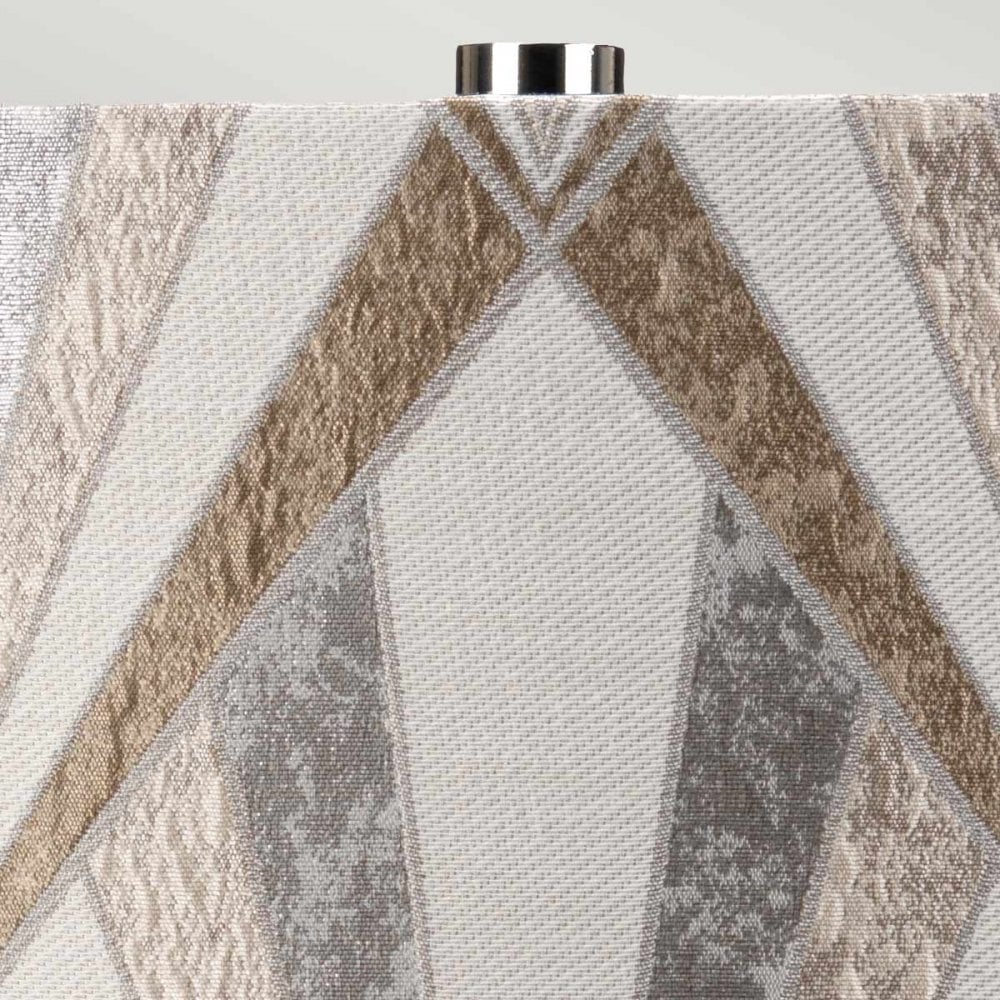 Elstead Milo 1 Light Table Lamp - White, Polished Nickel & Silver
