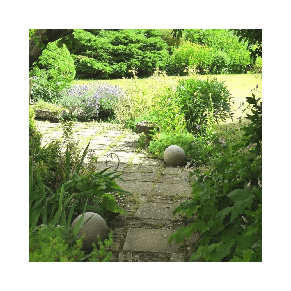 Stone Globe Spherical Garden Light - Weathered Stone - Mains