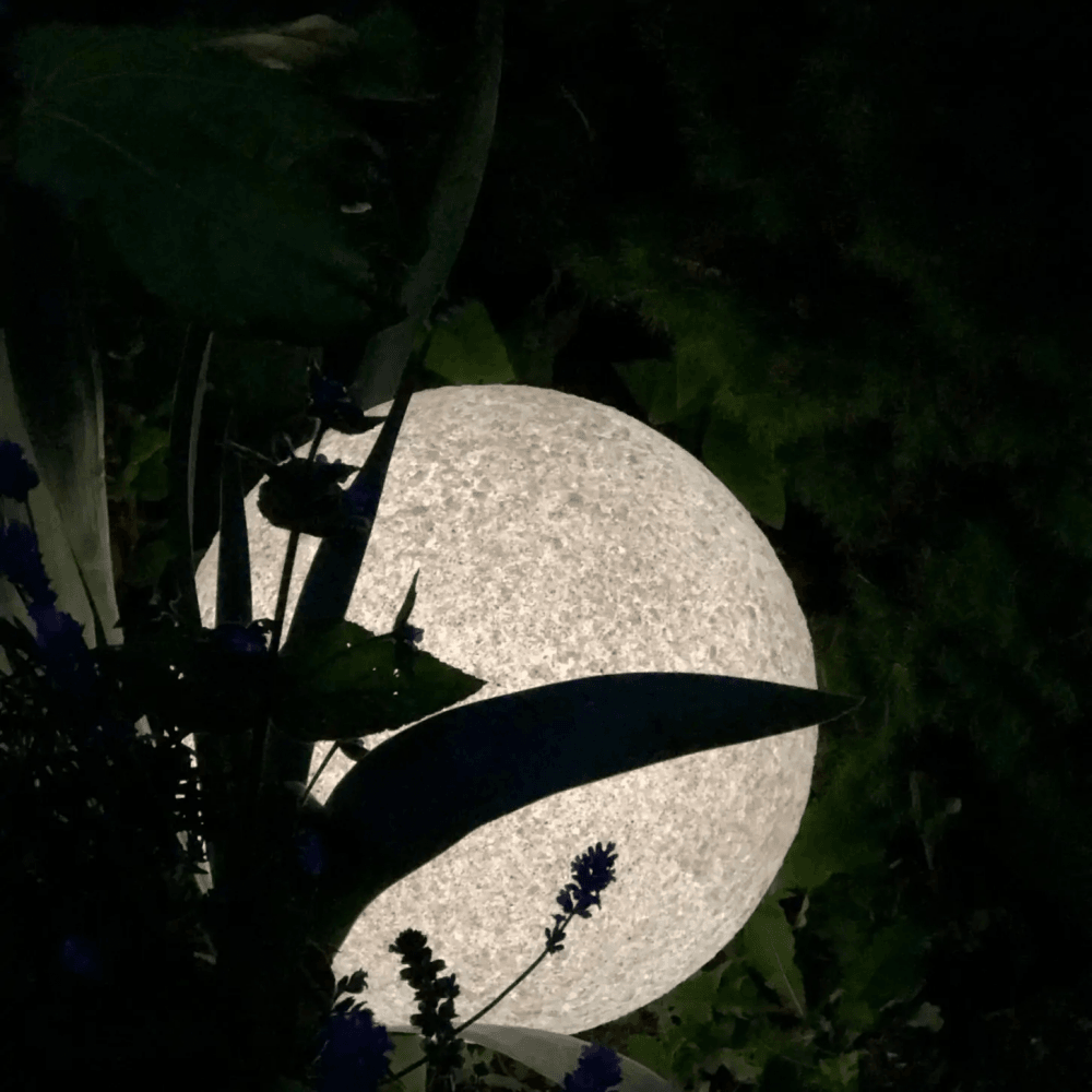 Stone Globe Spherical Garden Light - Weathered Stone - Solar