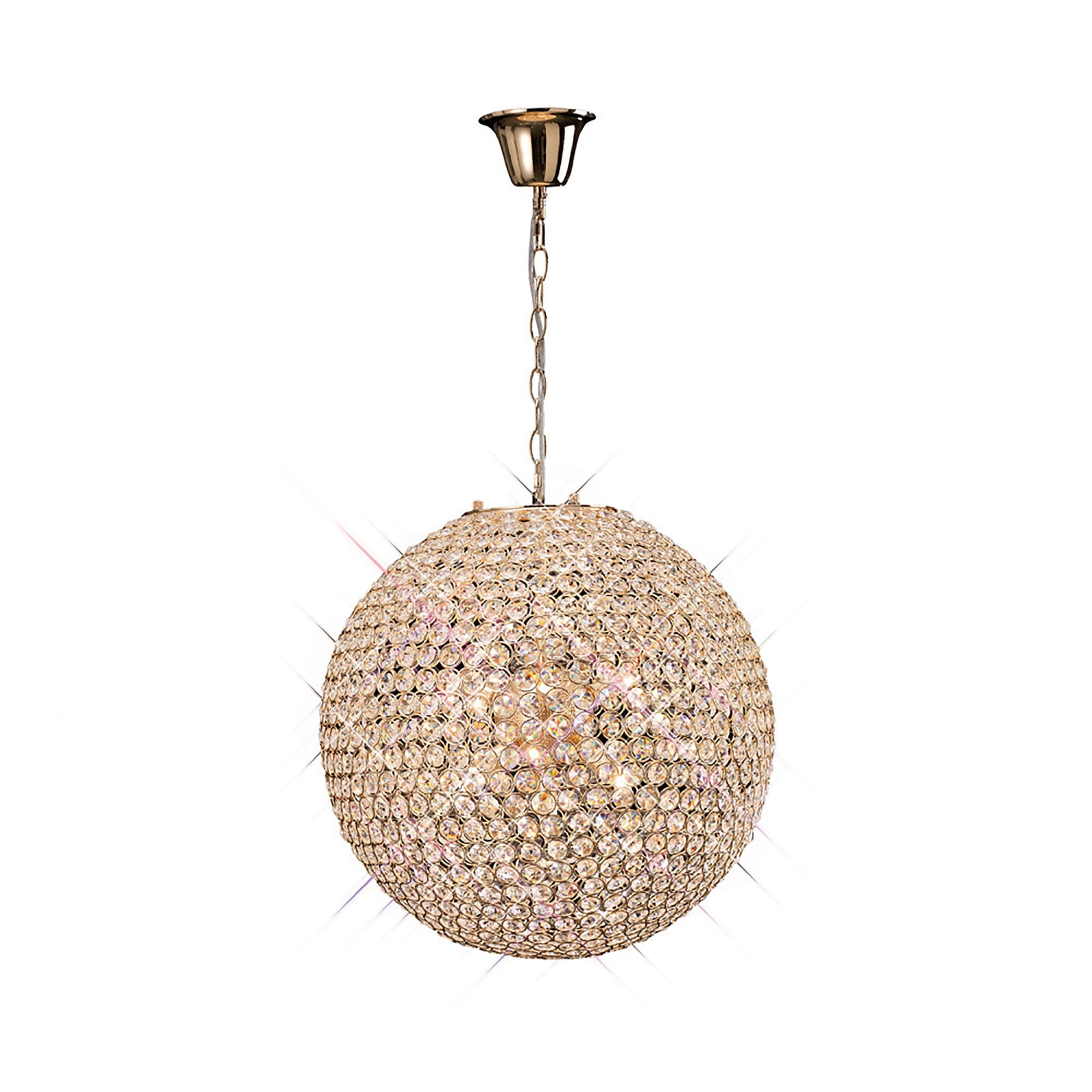 Diyas Ava 7 Light Pendant - French Gold & Crystal