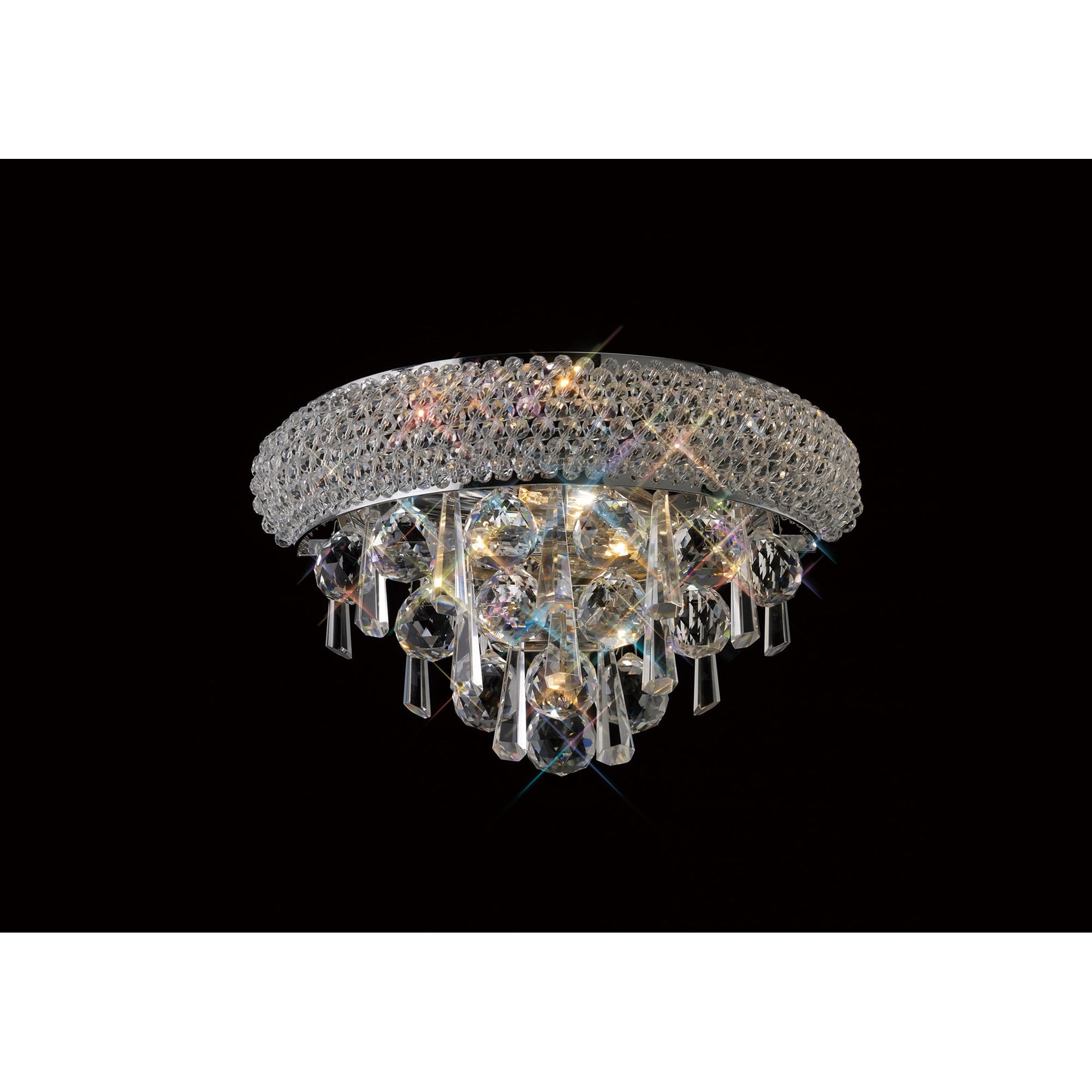 Diyas Alexandra Small 1 Light Wall Light - Polished Chrome & Crystal