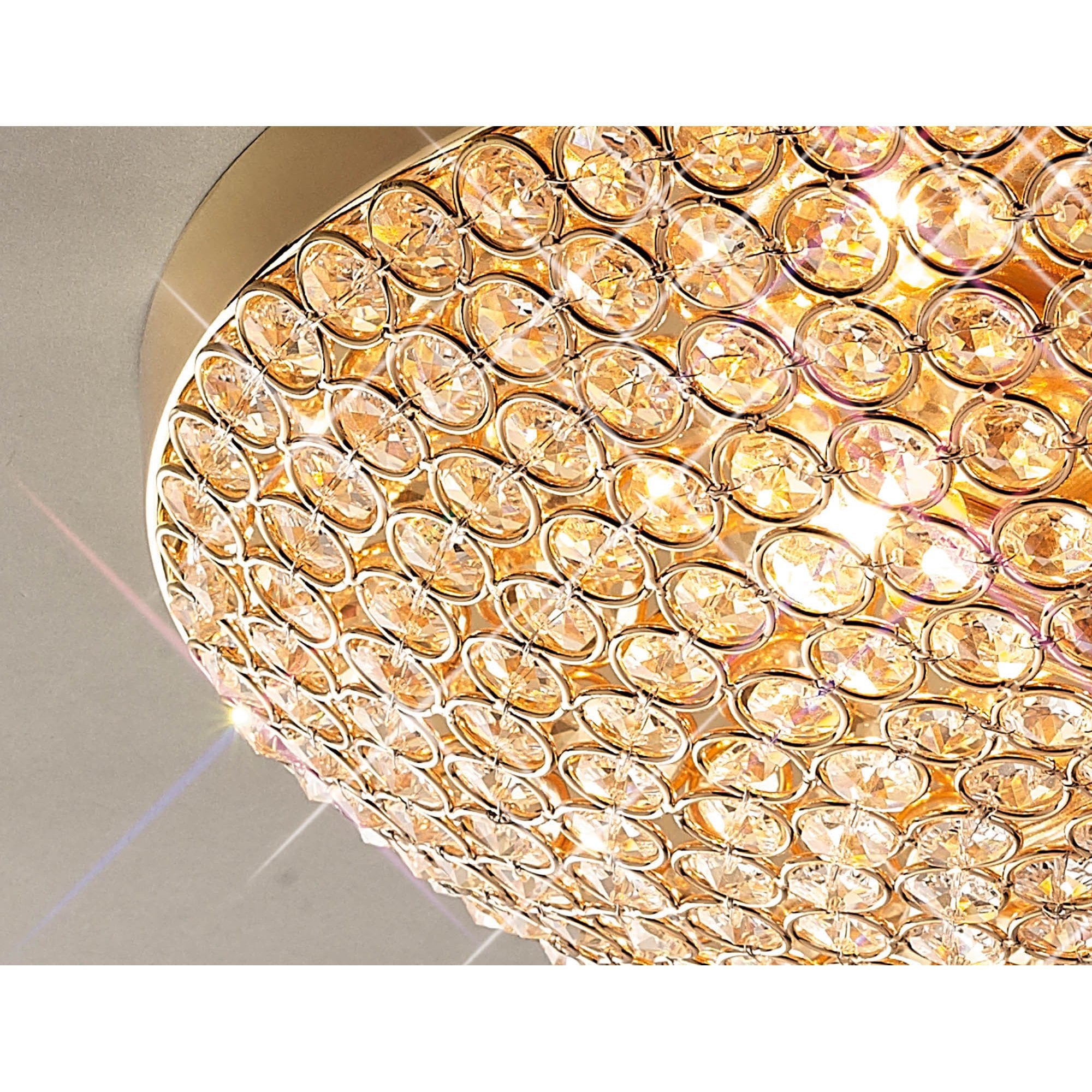 Diyas Ava 4 Light Ceiling Light - French Gold & Crystal