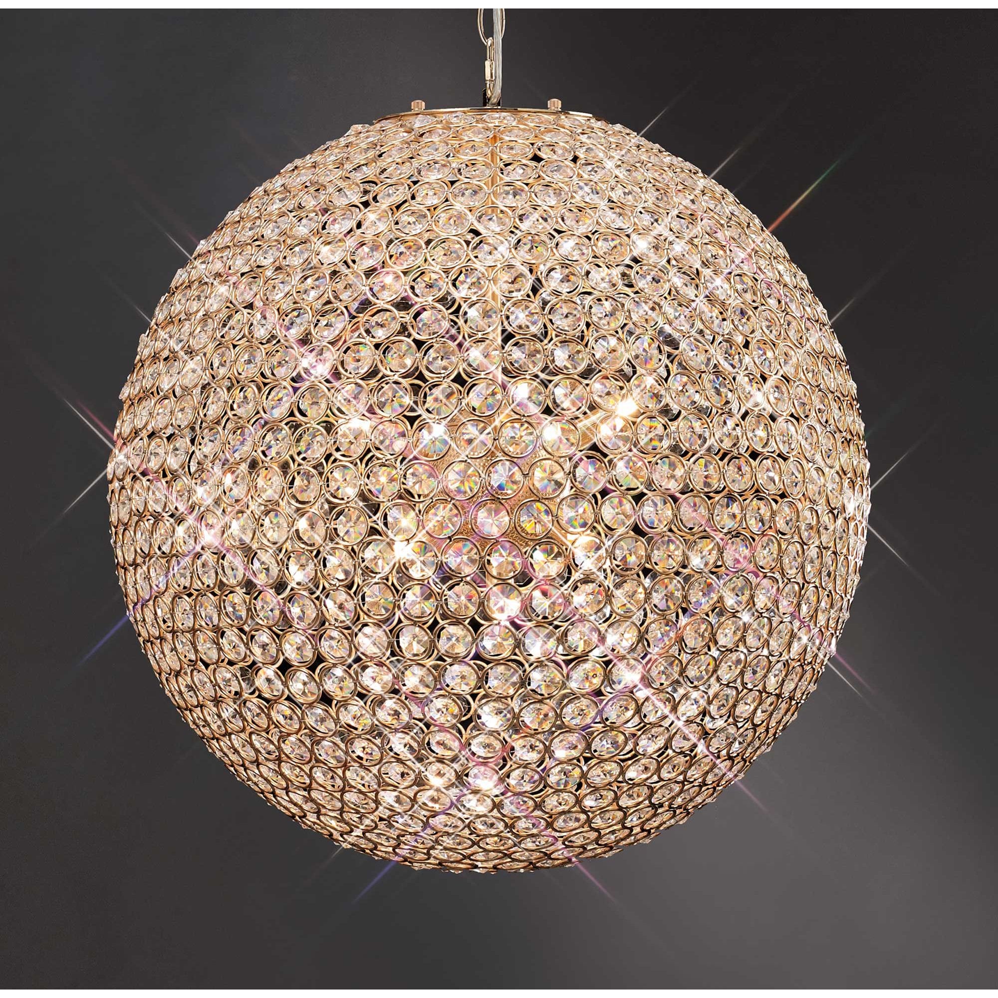 Diyas Ava 9 Light Pendant - French Gold & Crystal