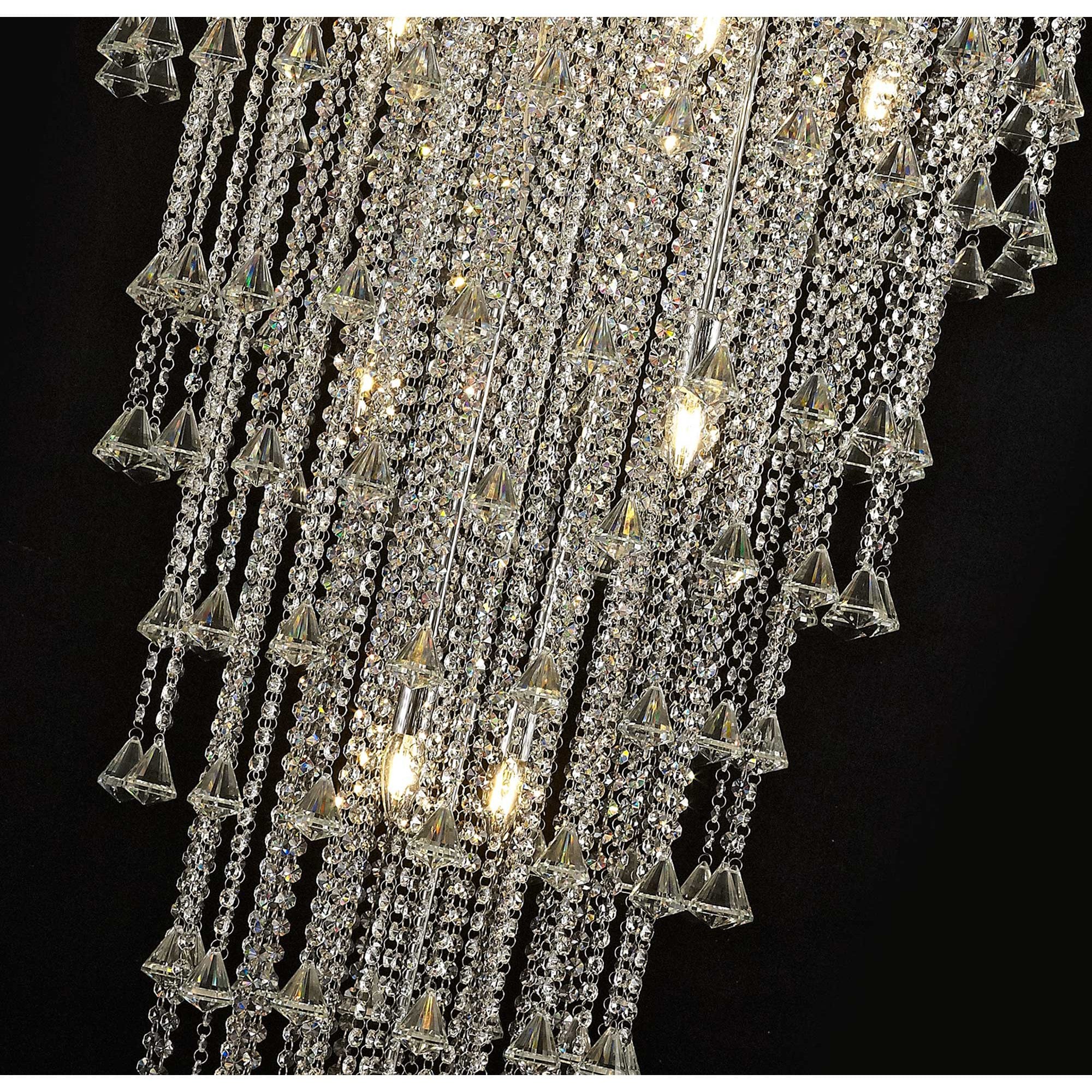 Diyas Inina Tall 15 Light Pendant - Polished Chrome & Crystal