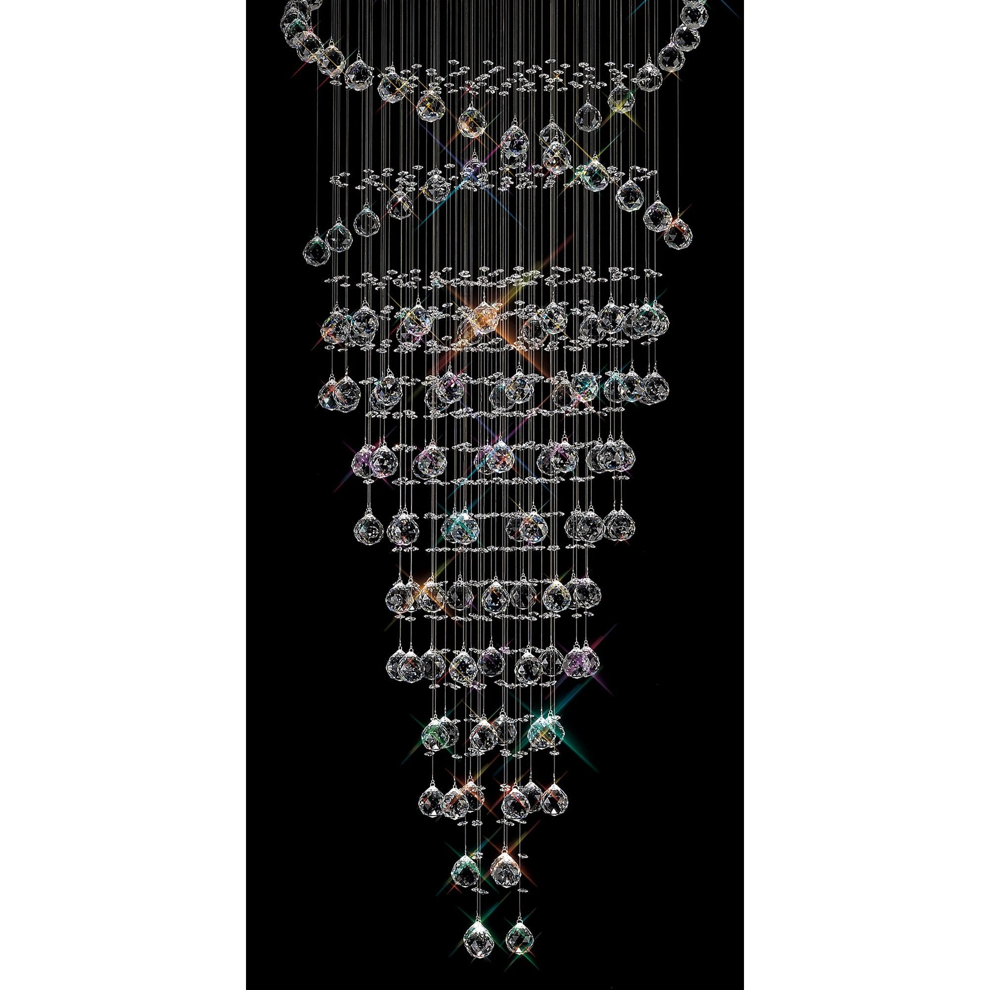 Diyas Colorado 10 Light Corkscrew Pendant - Polished Chrome & Crystal