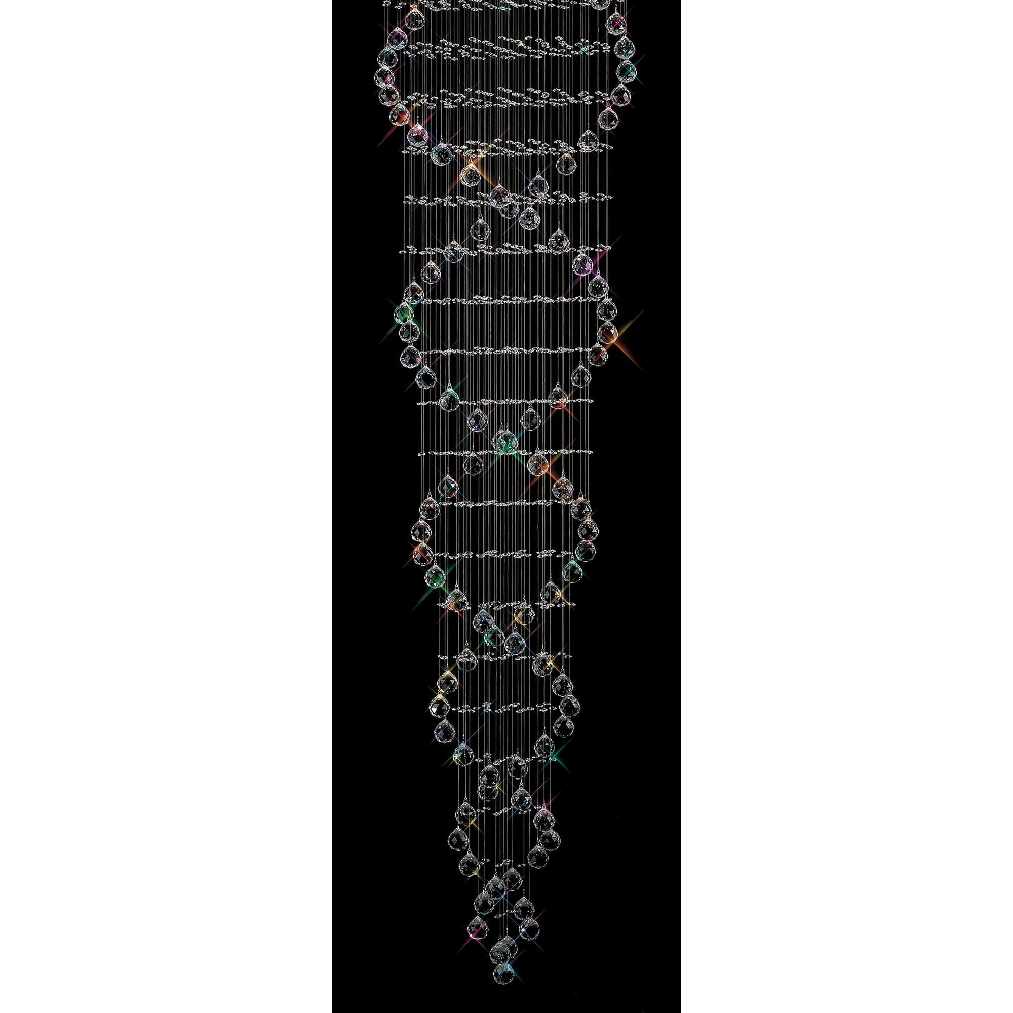 Diyas Colorado Tall 9 Light Corkscrew Pendant - Polished Chrome & Crystal