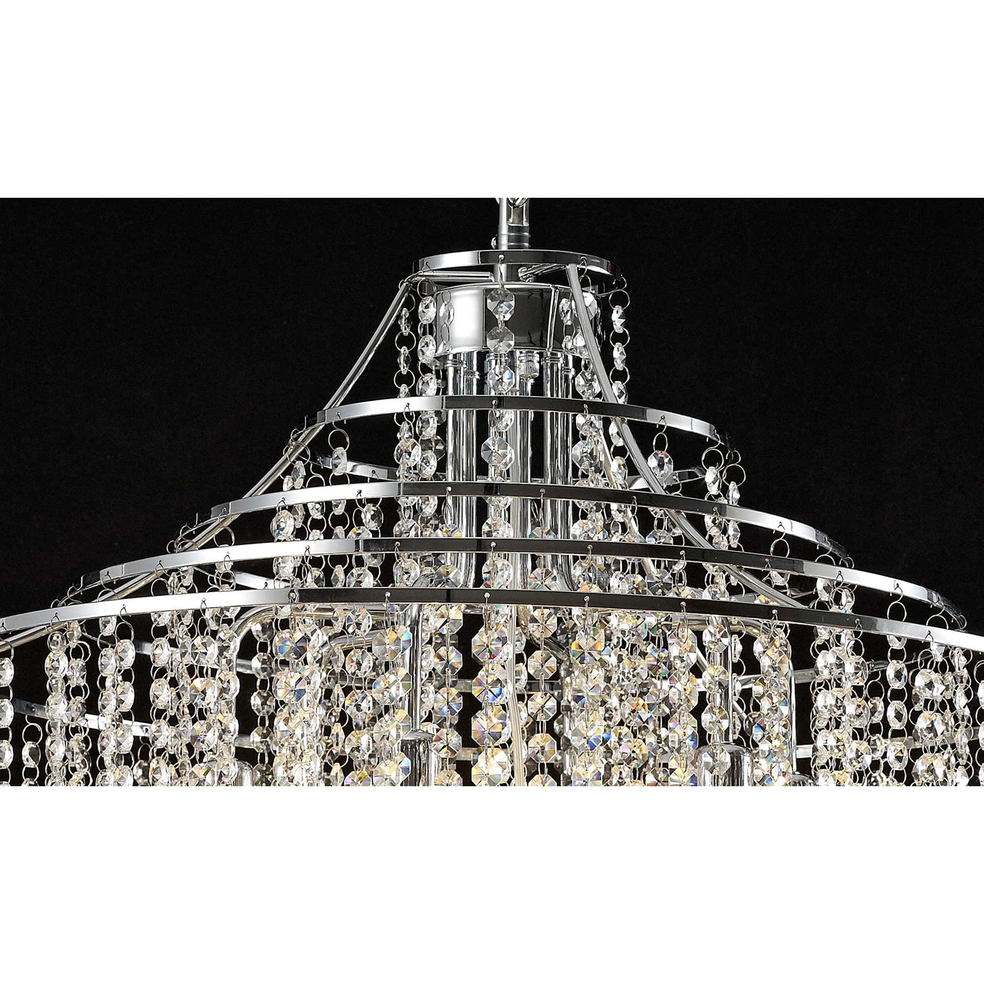 Diyas Inina 7 Light Pendant - Polished Chrome & Crystal