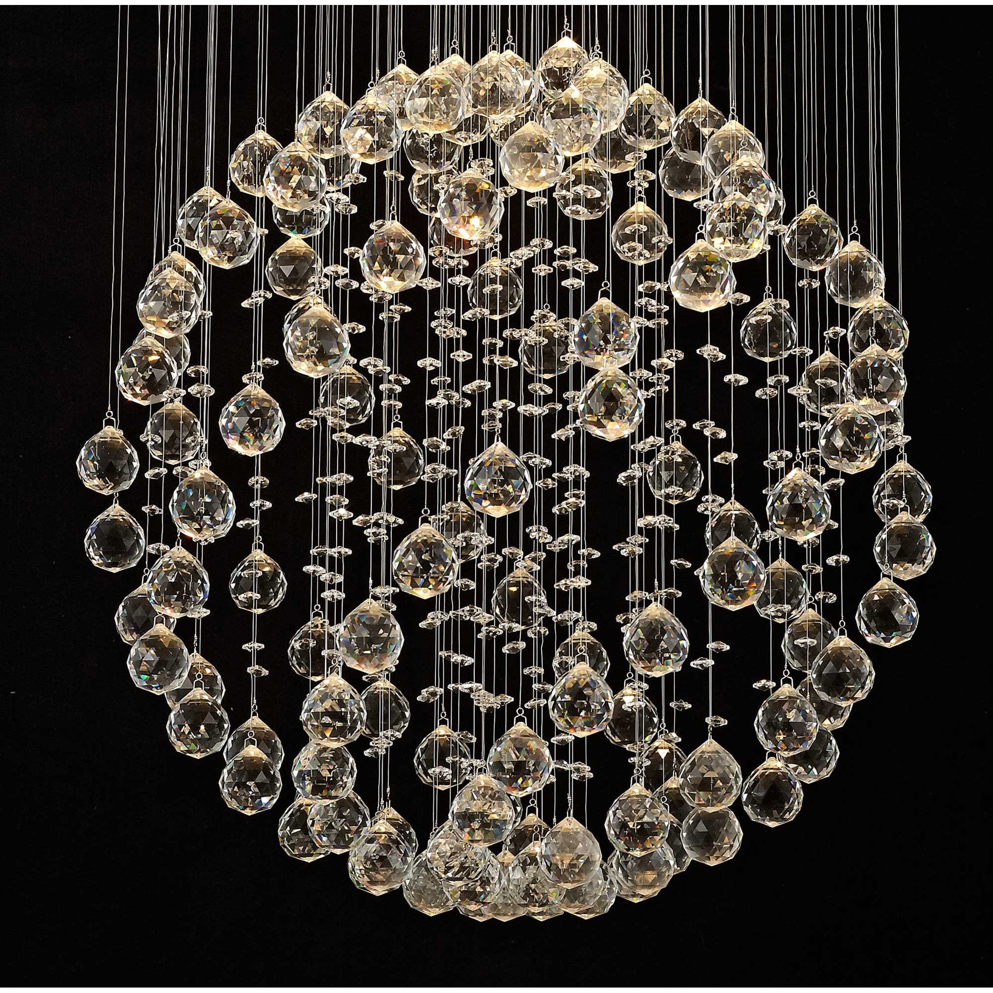 Diyas Colorado Medium 8 Light Sphere Pendant - Polished Chrome & Crystal
