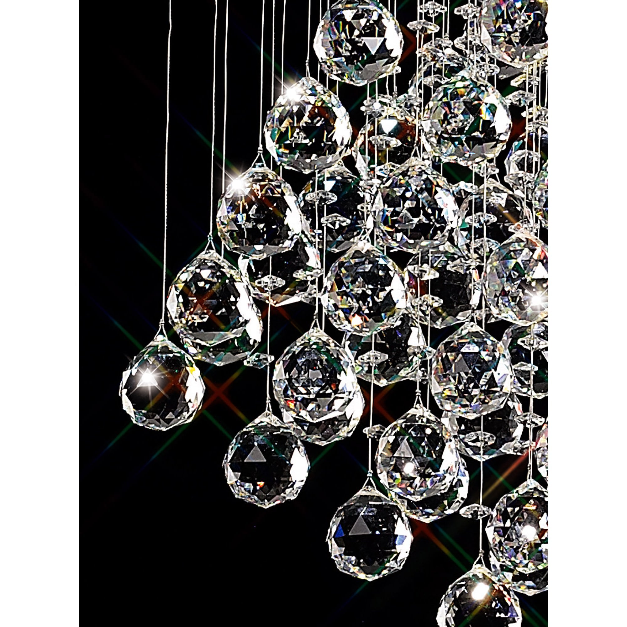 Diyas Colorado 7 Light Diamond Pendant - Polished Chrome & Crystal