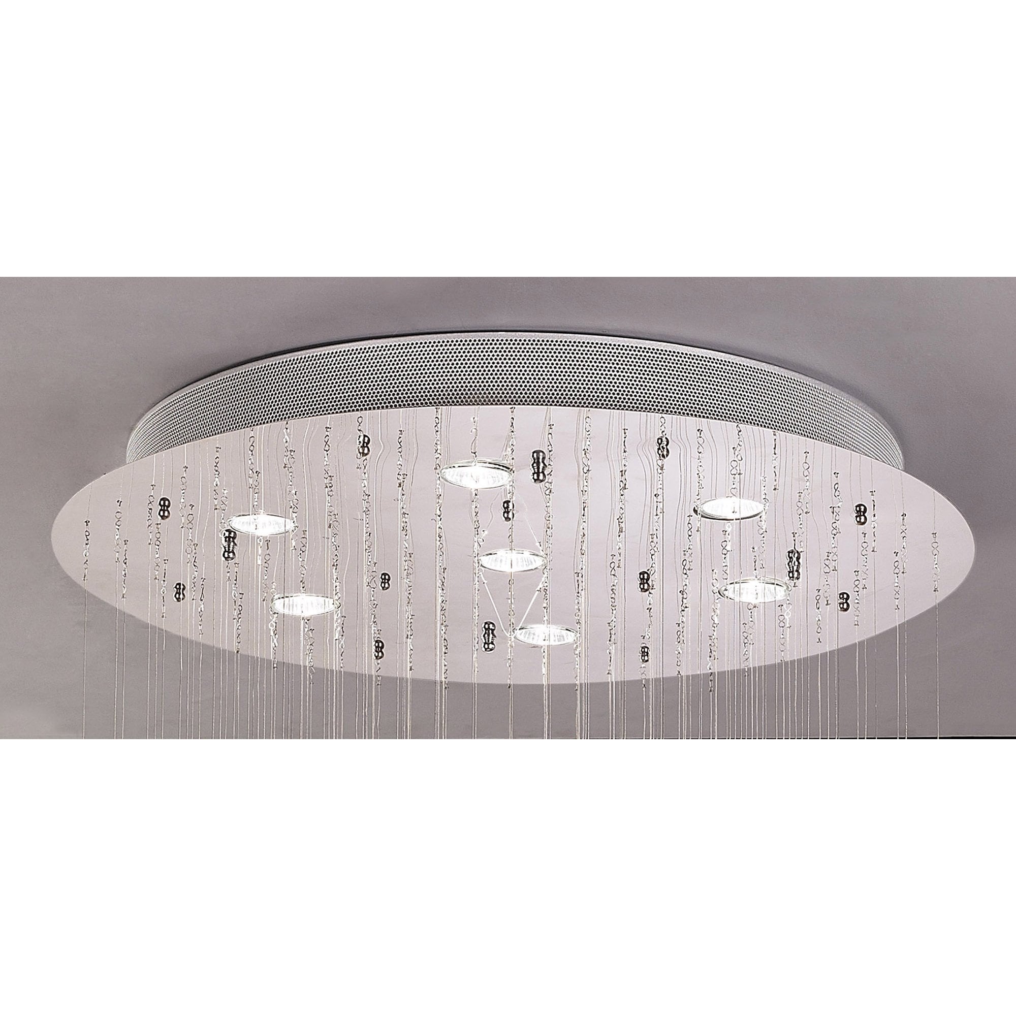 Diyas Colorado 7 Light Diamond Pendant - Polished Chrome & Crystal