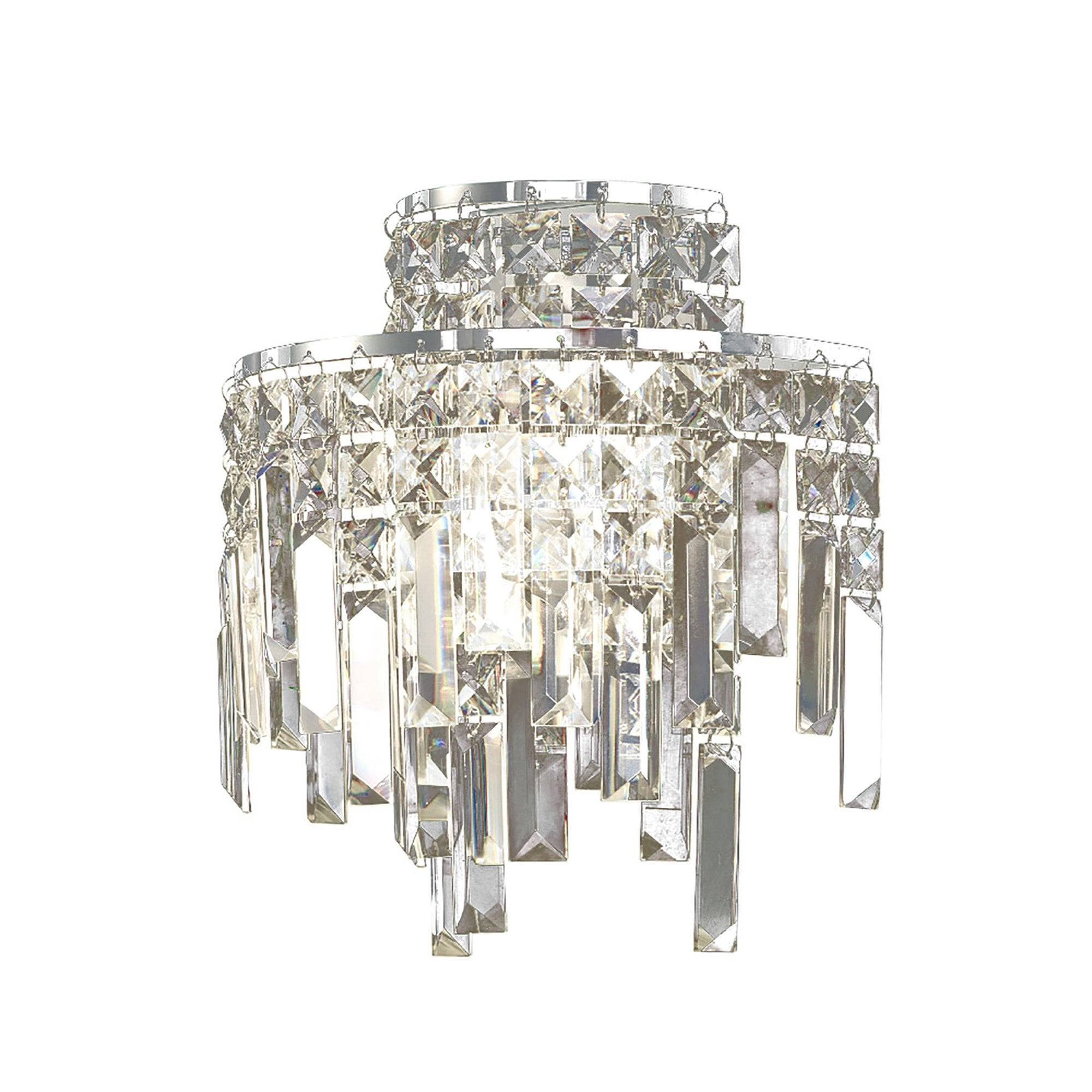 Diyas Maddison 2 Light Wall Light - Polished Chrome & Crystal