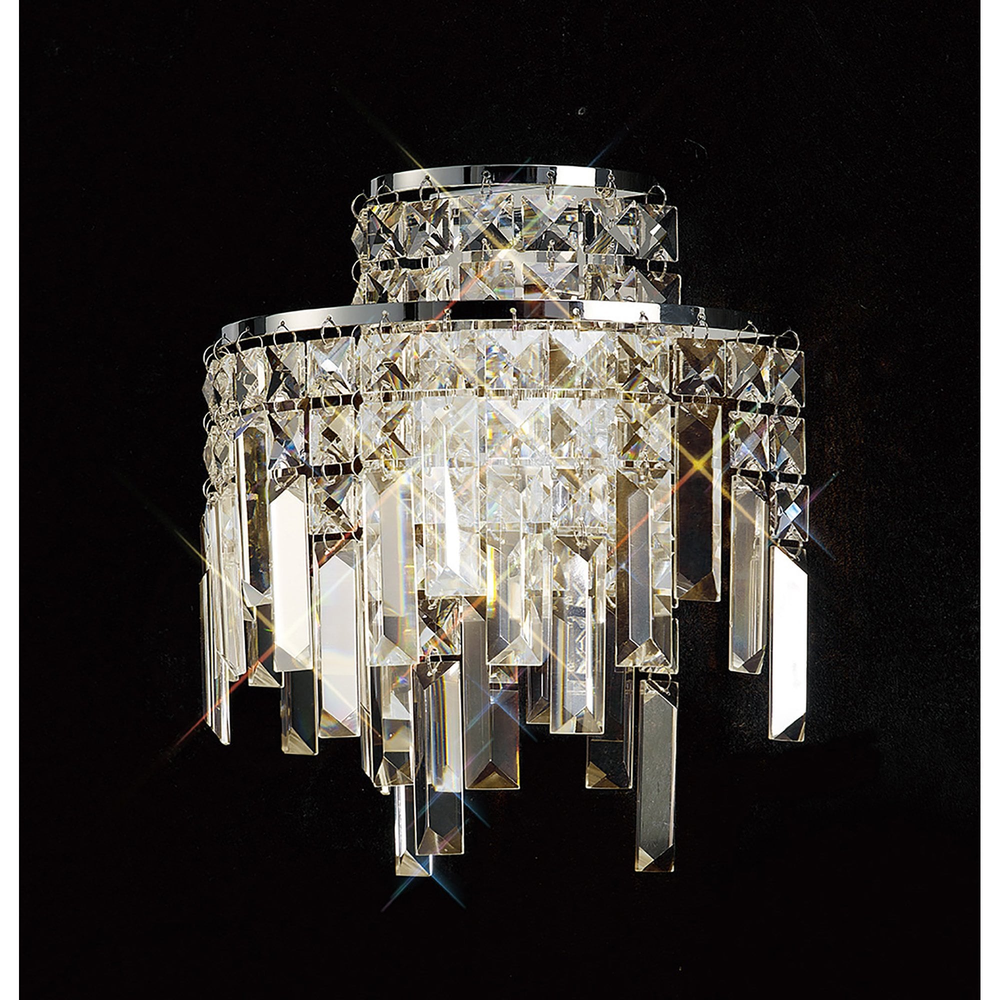 Diyas Maddison 2 Light Wall Light - Polished Chrome & Crystal