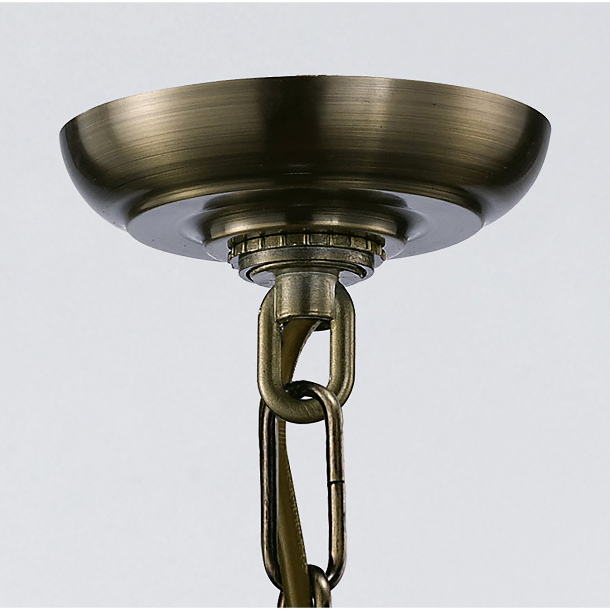 Diyas IL31114 Aston Pendant 6 Light Antique Brass/Glass