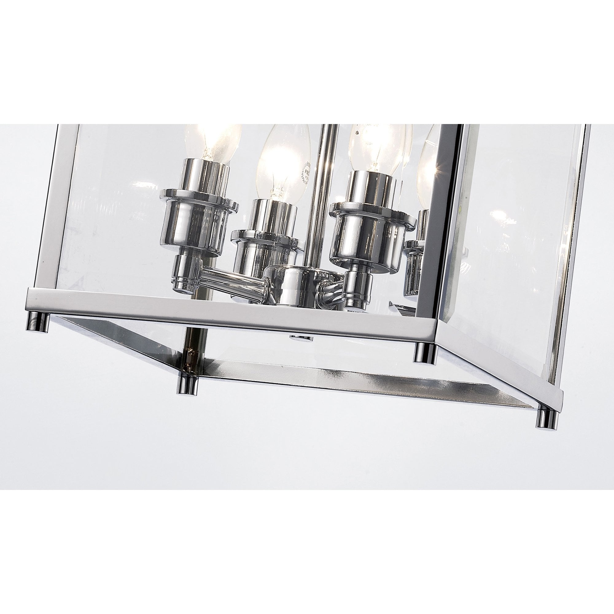 Diyas IL31101 Aston Semi Ceiling 4 Light Polished Chrome/Glass