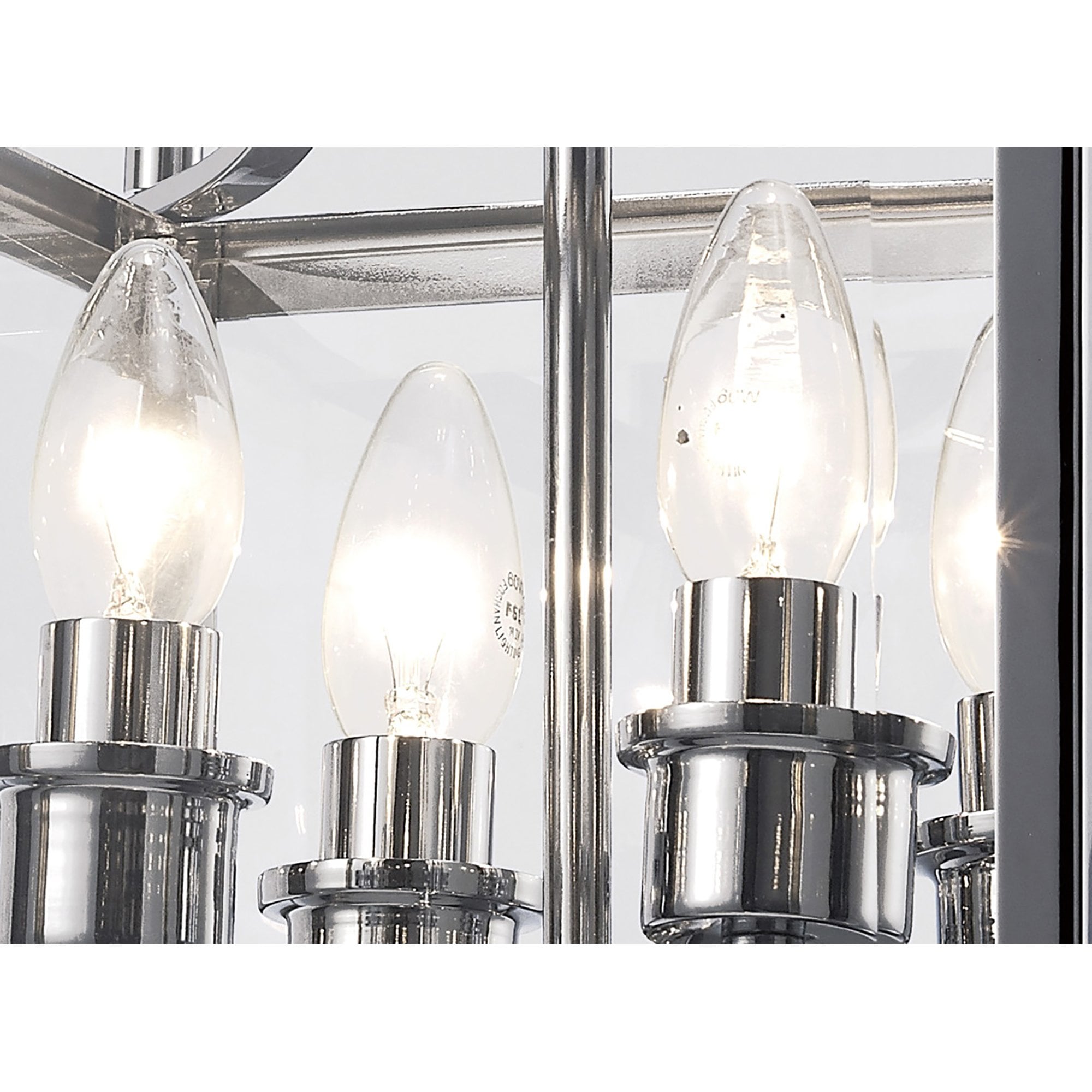 Diyas IL31101 Aston Semi Ceiling 4 Light Polished Chrome/Glass