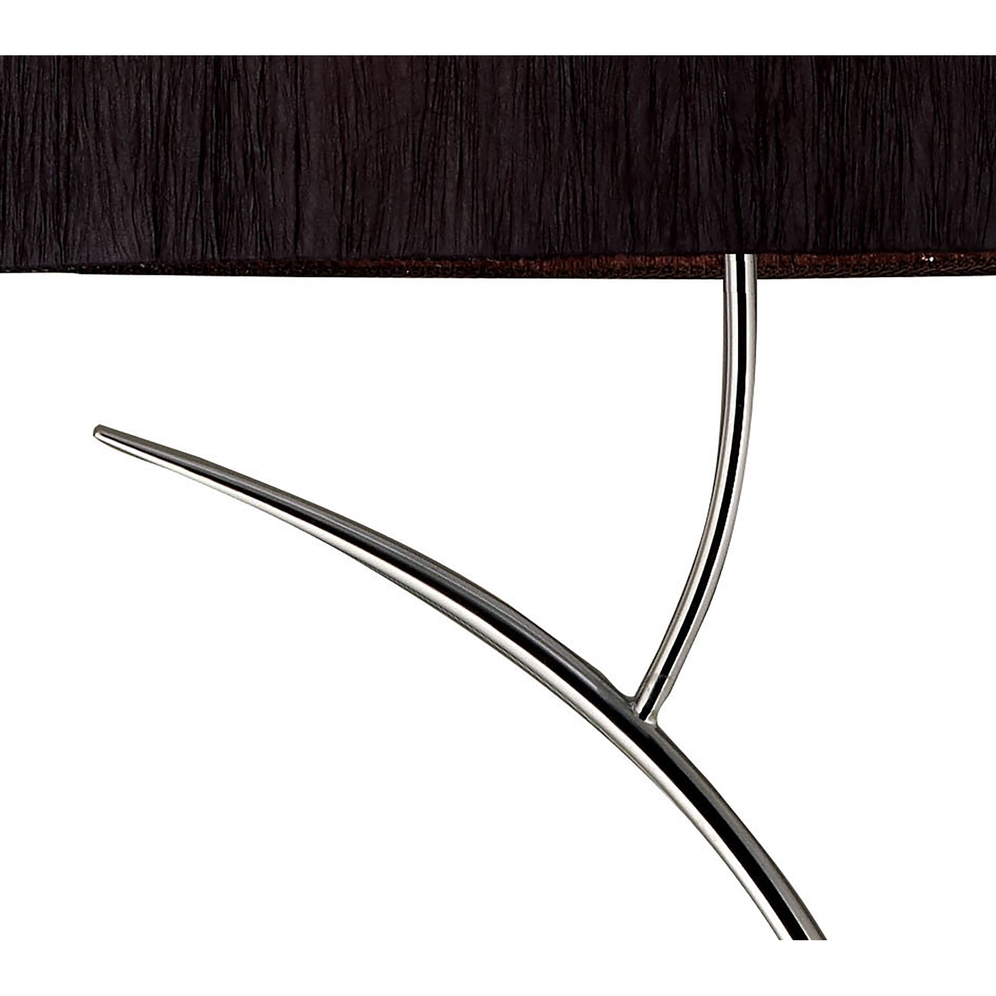 Mantra Eve 2 Light Floor Lamp in Polished Chrome with Black Oval Shade