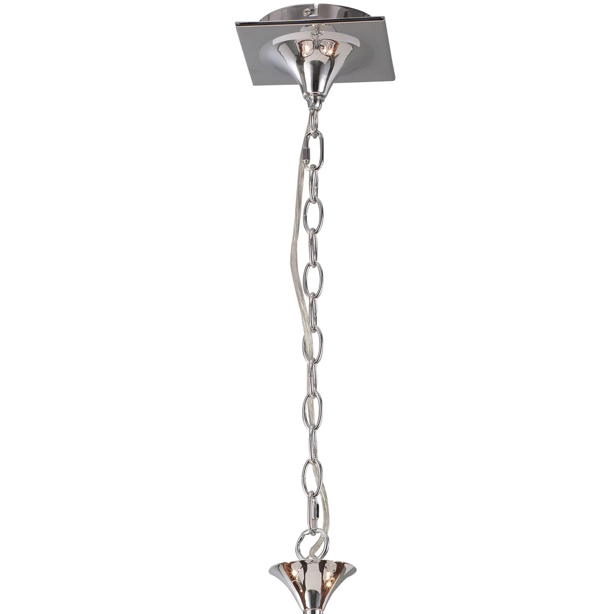 Mantra Eve 3 Arm 3 Light Pendant in Polished Chrome with White Round Shades