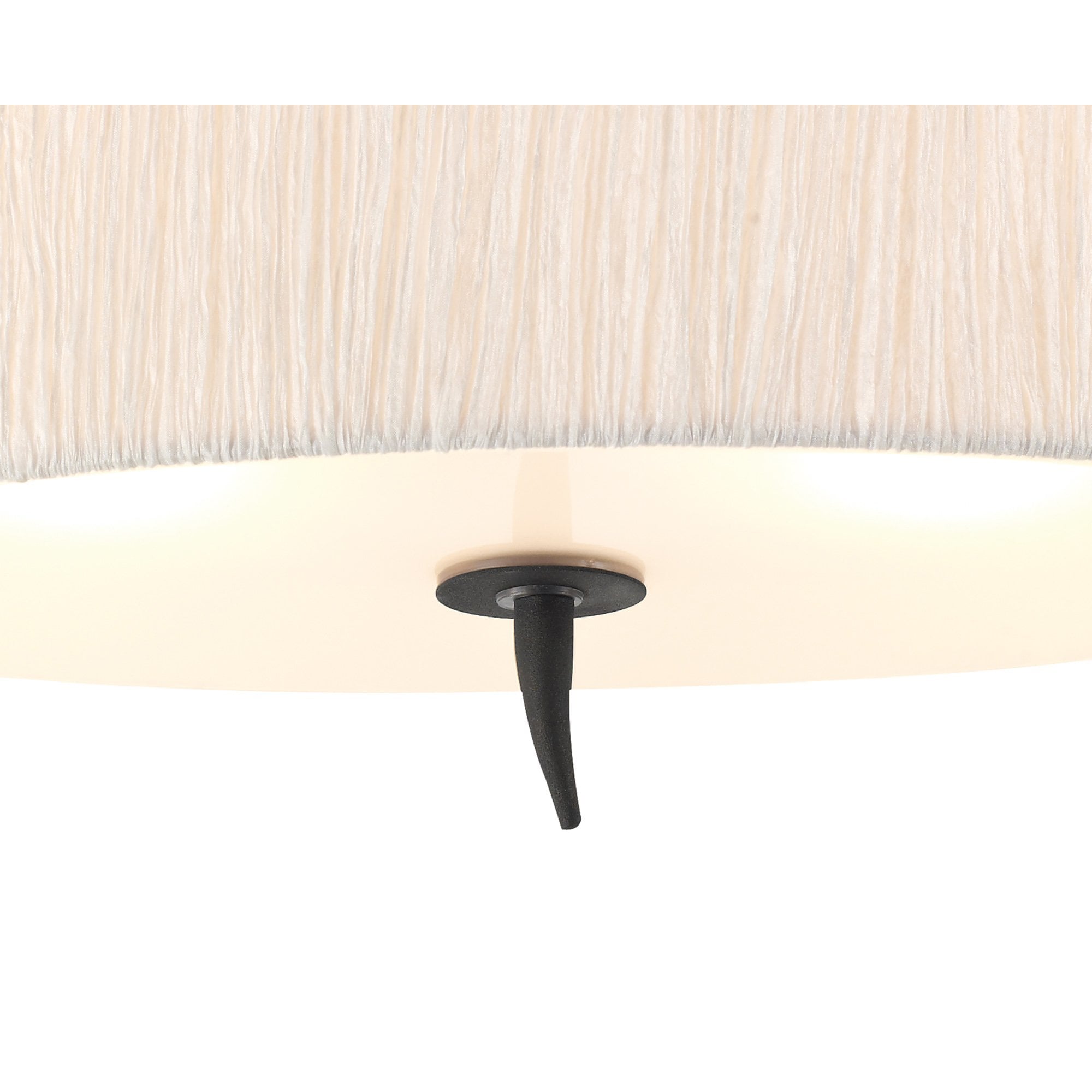 Mantra Eve 2 Light Semi Flush Ceiling Fitting in Anthracite with White Oval Shade