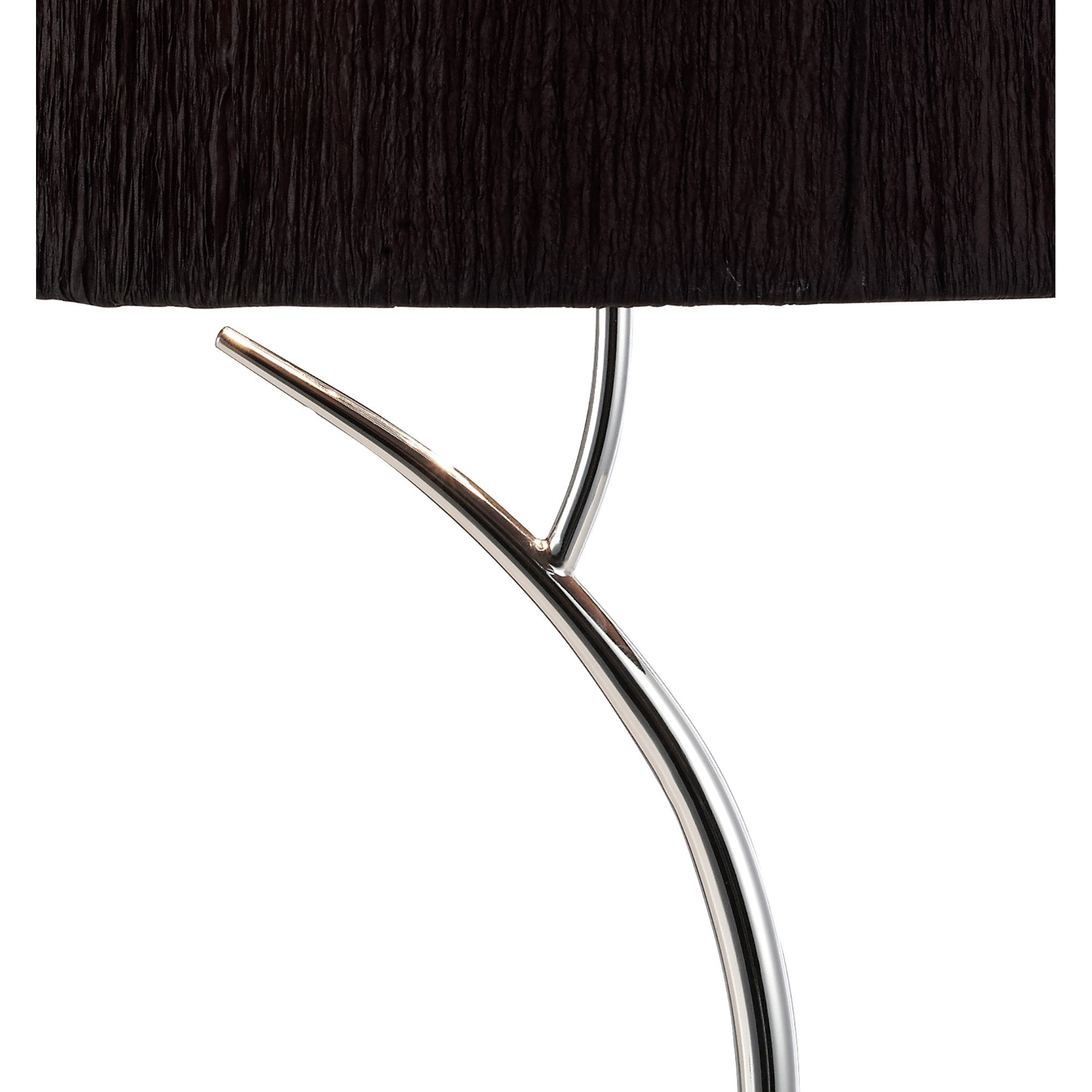 Mantra Eve 2 Light Large Table Lamp in Polished Chrome with Black Round Shade