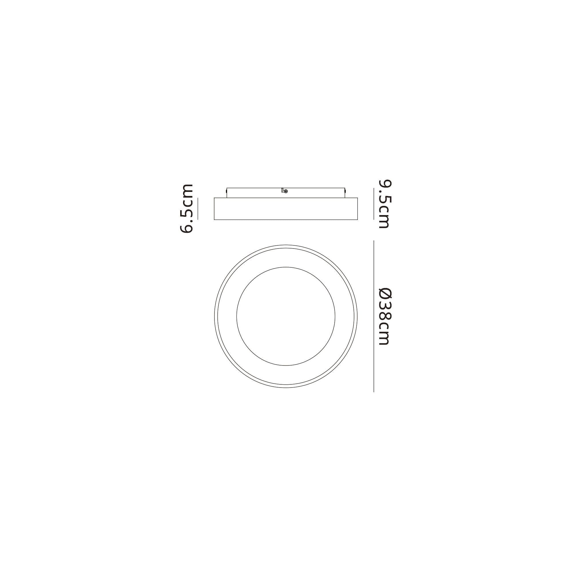 Mantra Niseko II 38cm Ring Ceiling Light - Black
