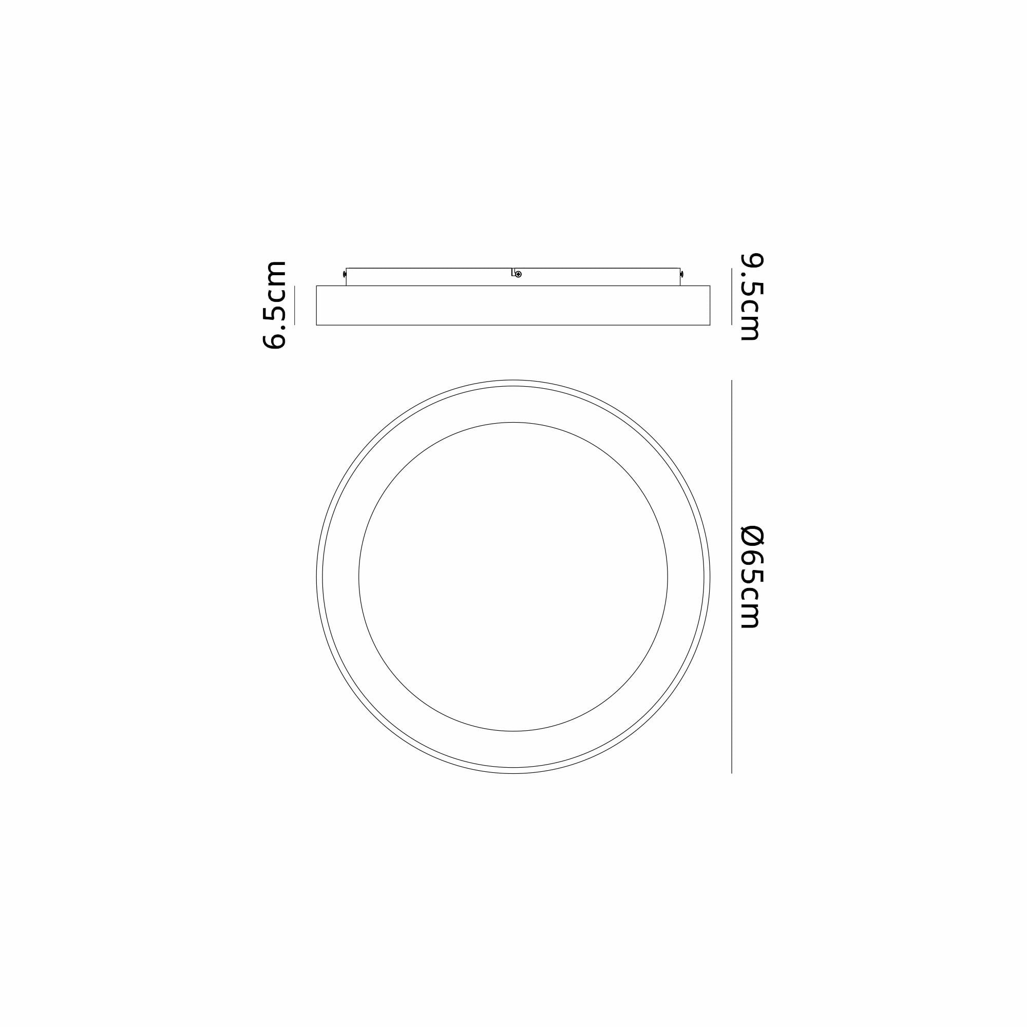 Mantra Niseko II 65cm Ring Ceiling Light - Black