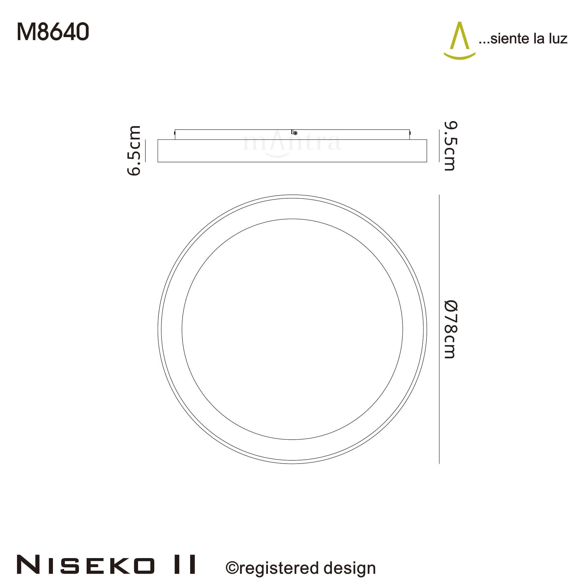 Mantra Niseko II 78cm Ring Ceiling Light - Black