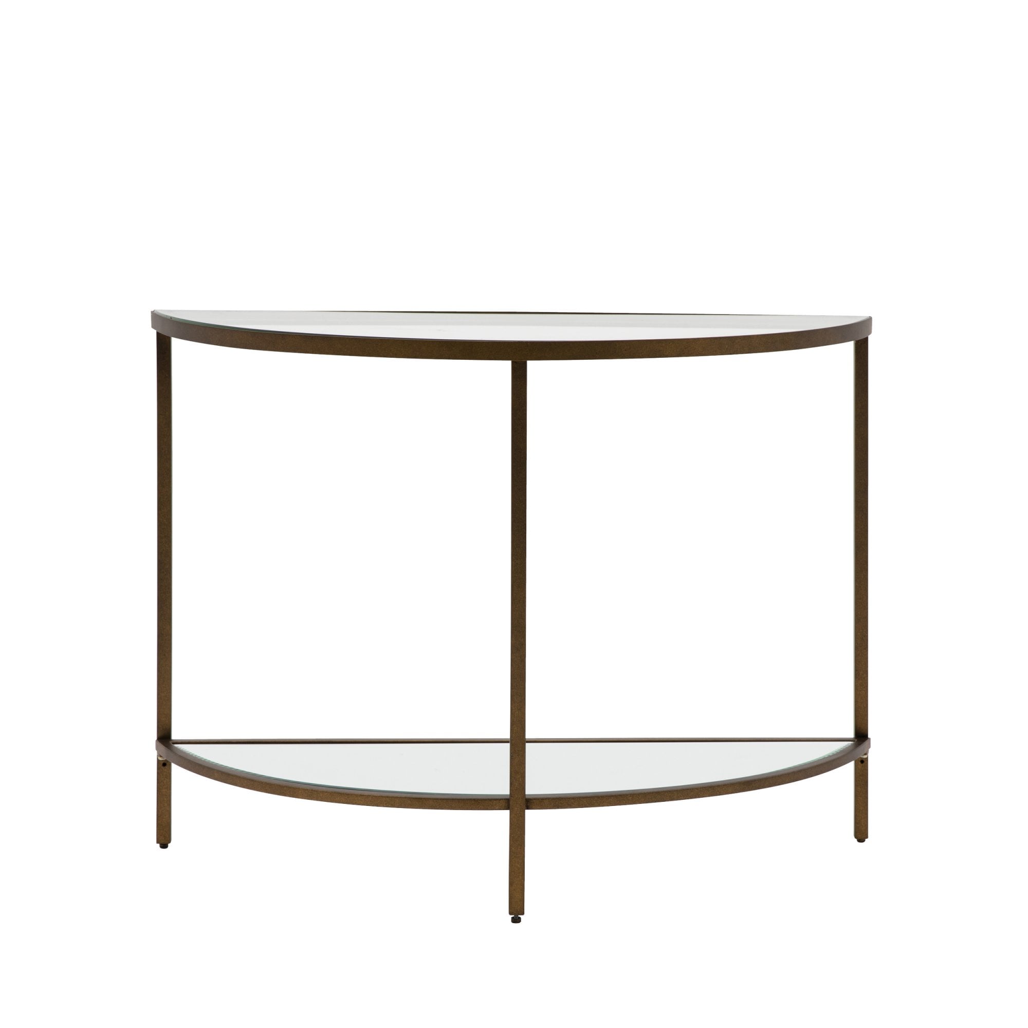 Mura Murray Half Moon Console Table - Aged Gold Leaf