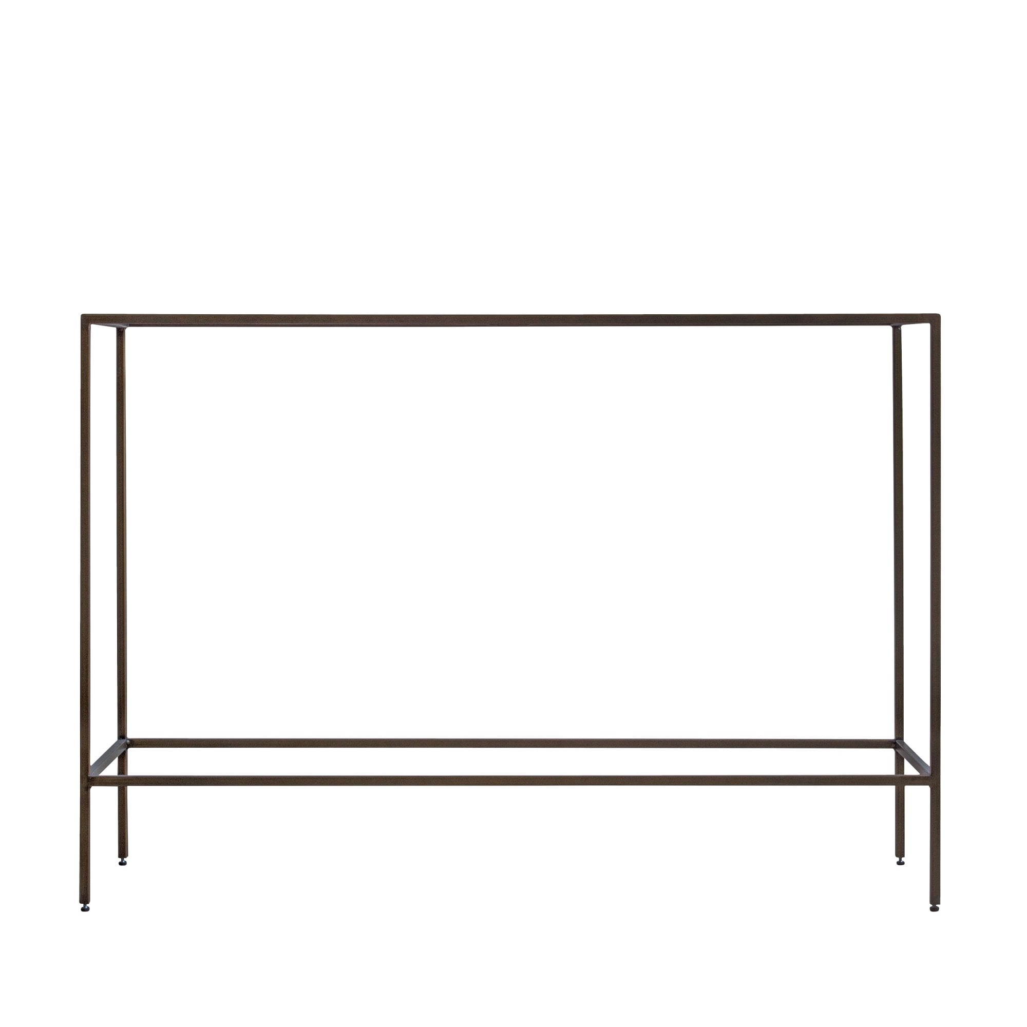 Mura Adelaide Console Table - Antique Bronze Plate & Clear Glass