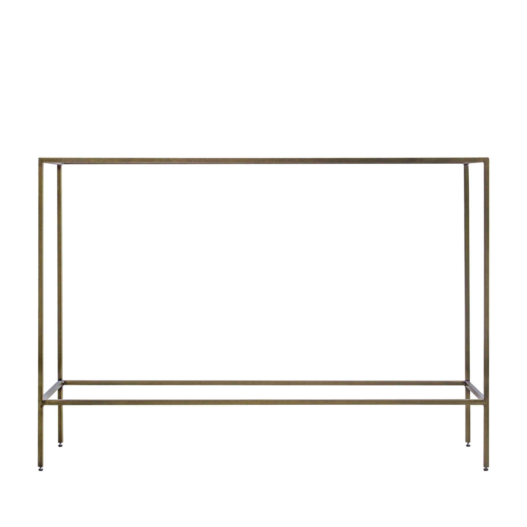 Mura Adelaide Console Table - Champagne Gold & Clear Glass