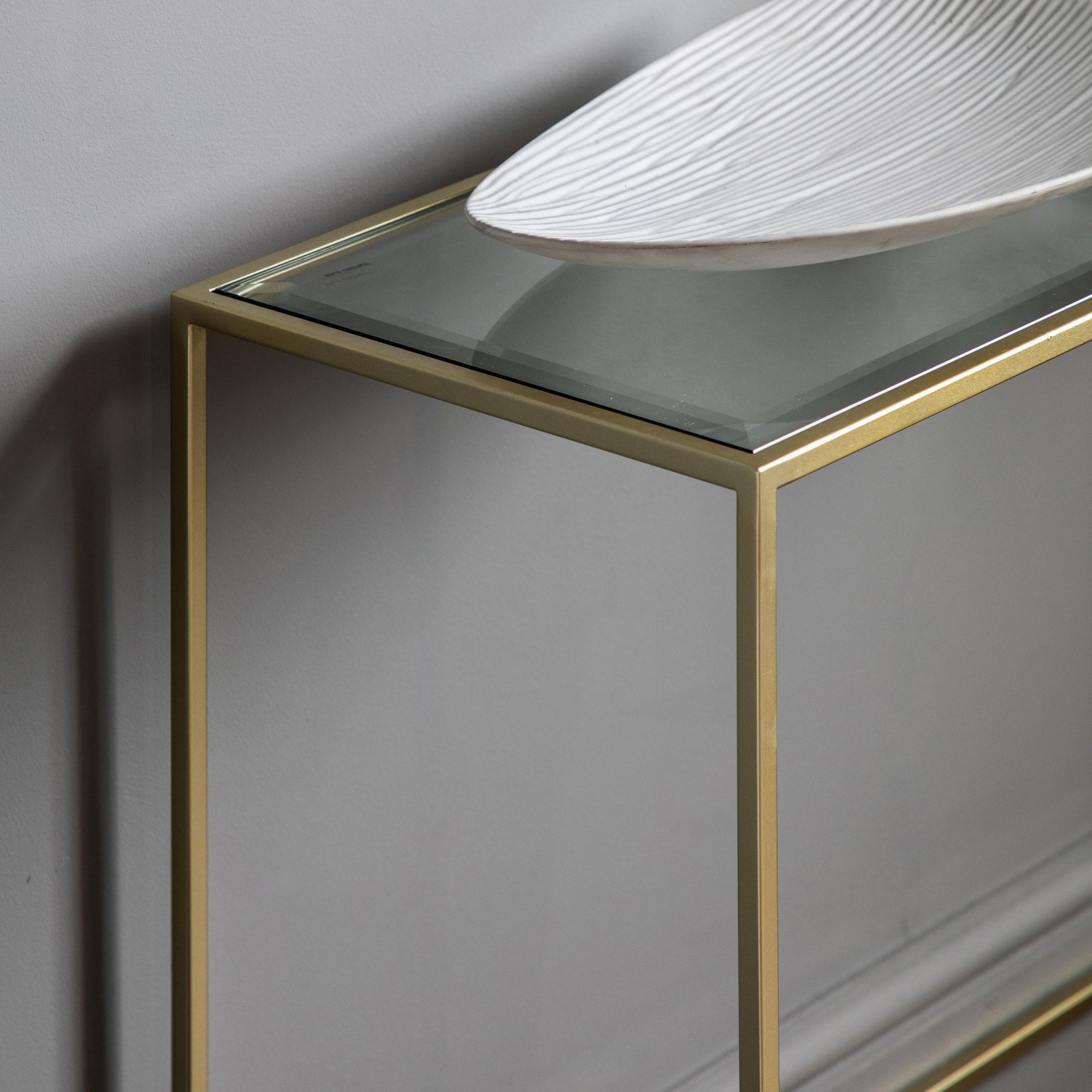 Mura Adelaide Console Table - Champagne Gold & Clear Glass