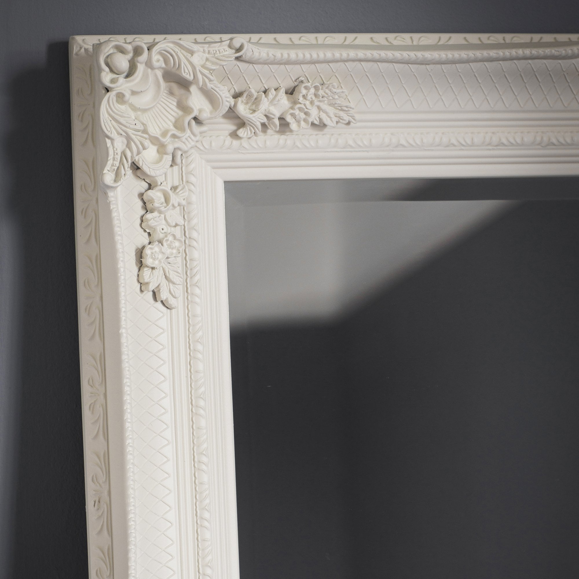 Mura Riverside Rectangle Full Length Leaner Mirror - Cream Wood