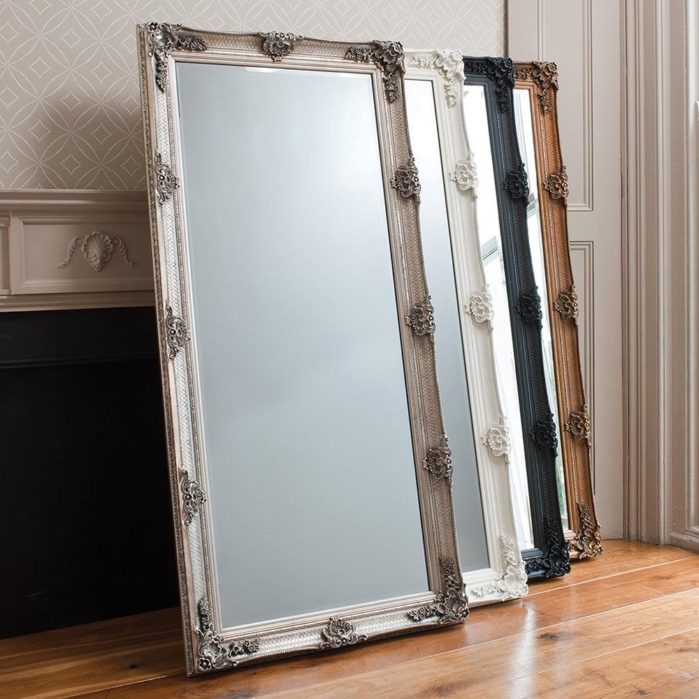 Mura Riverside Rectangle Full Length Leaner Mirror - Cream Wood