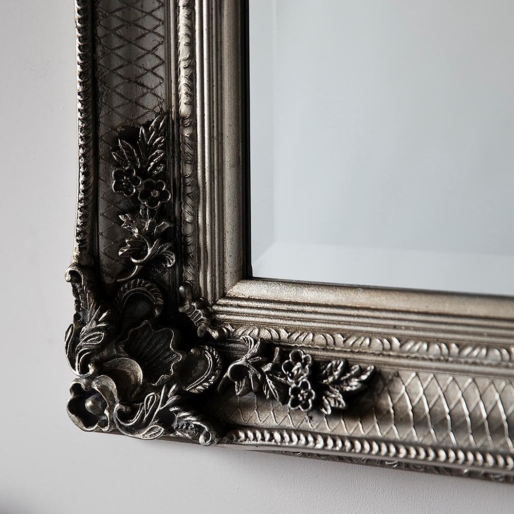 Mura Riverside Rectangle Full Length Leaner Mirror - Aged Silver Wood