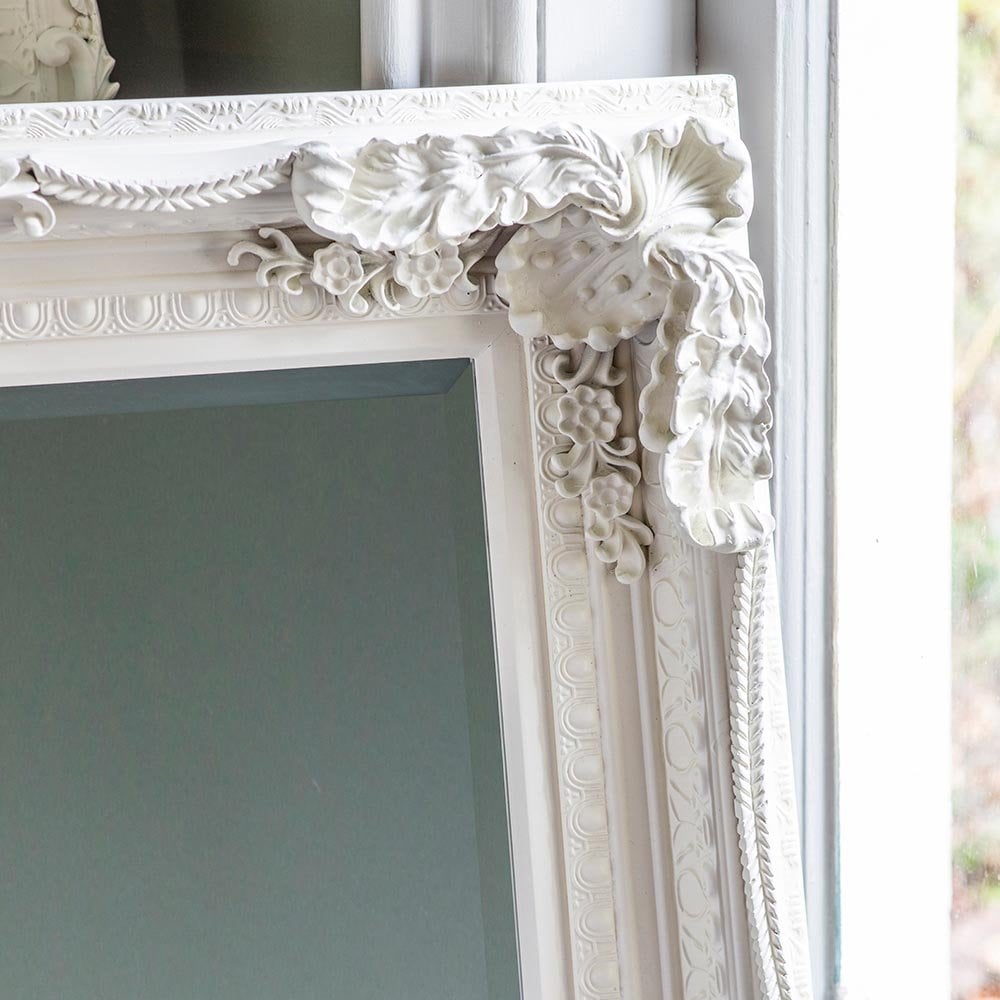 Mura Collier Medium Rectangle Wall Mirror - French White