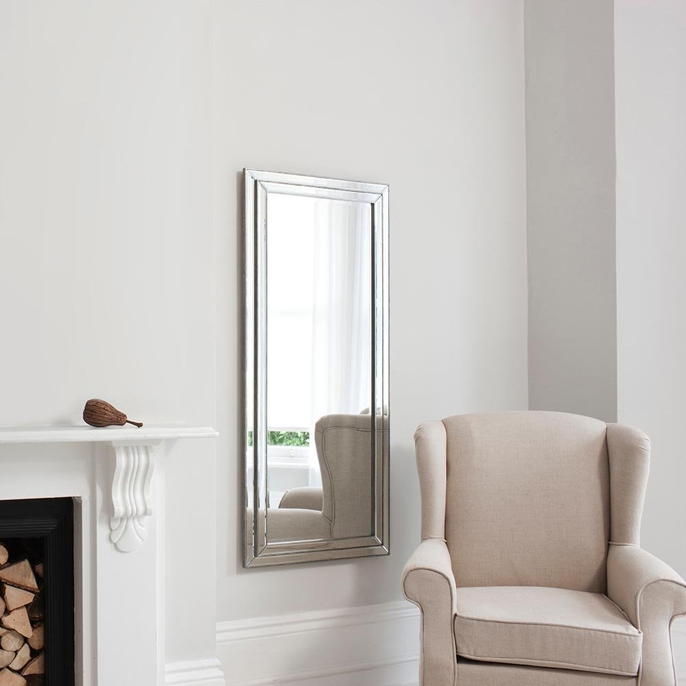Mura Stirling Two Step Frame Full Length Leaner Mirror - Mirrored Frame Frame