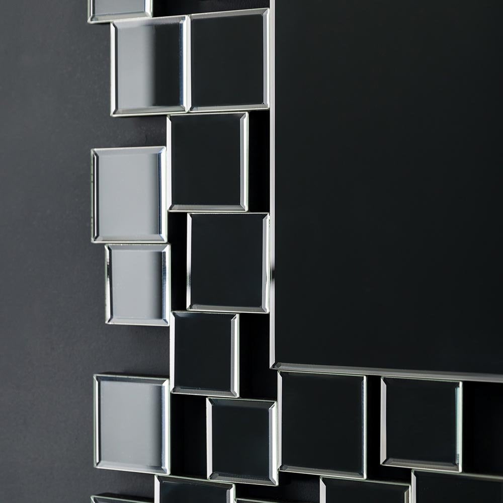 Mura Lake Rectangular Wall Mirror - Mirrored Frame Mosaic Frame