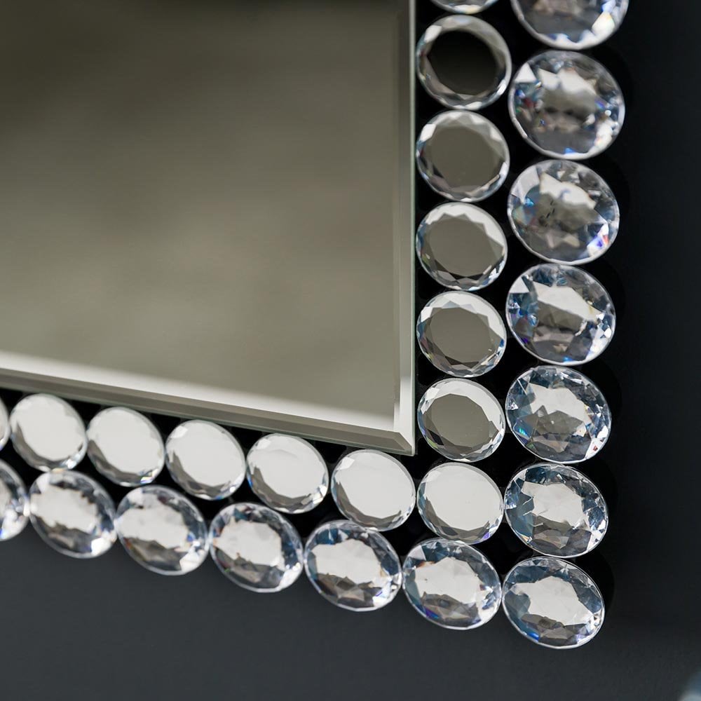 Mura Barrack Rectangle Wall Mirror - Clear Faceted Frame