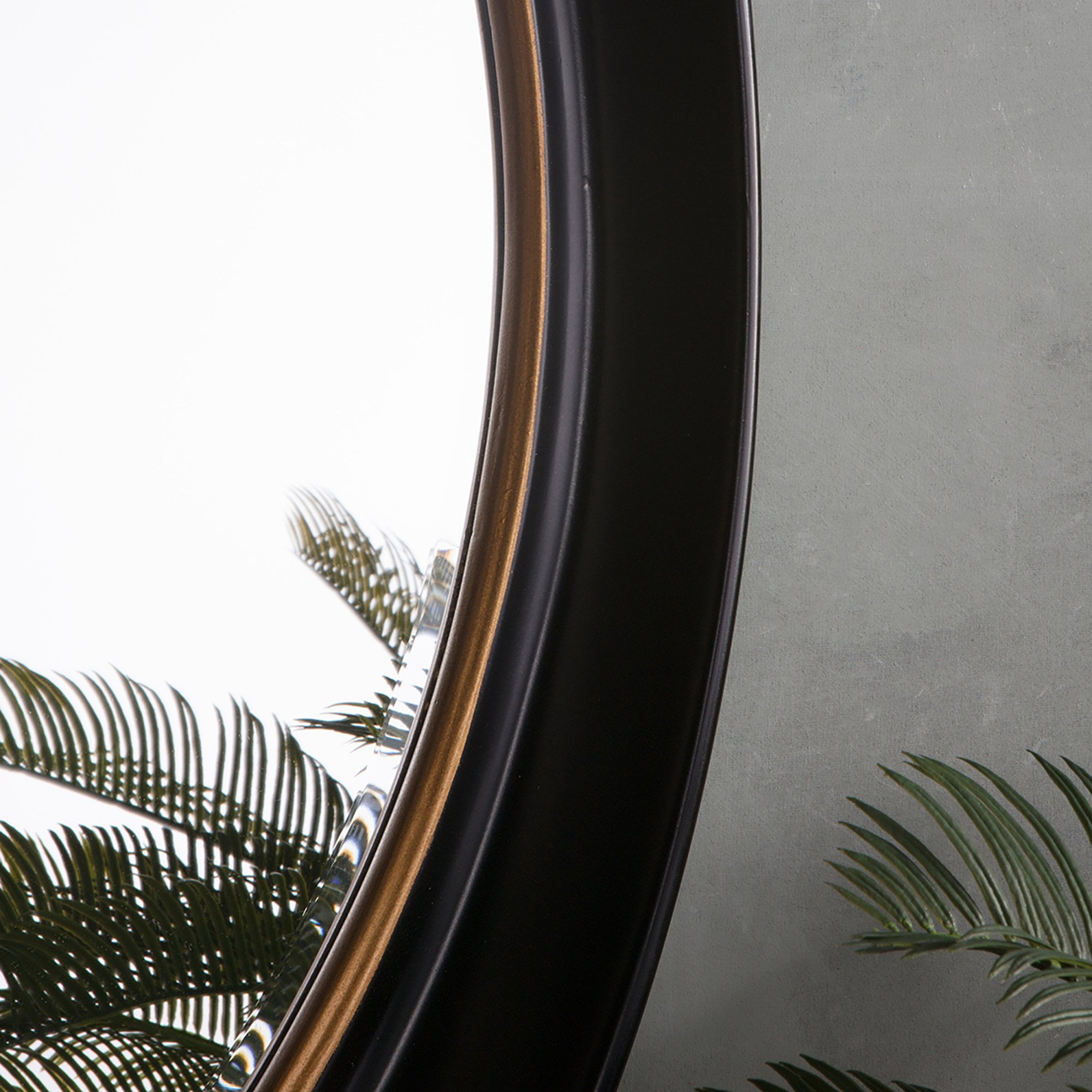 Mura Lincoln Oval Wall Mirror - Black