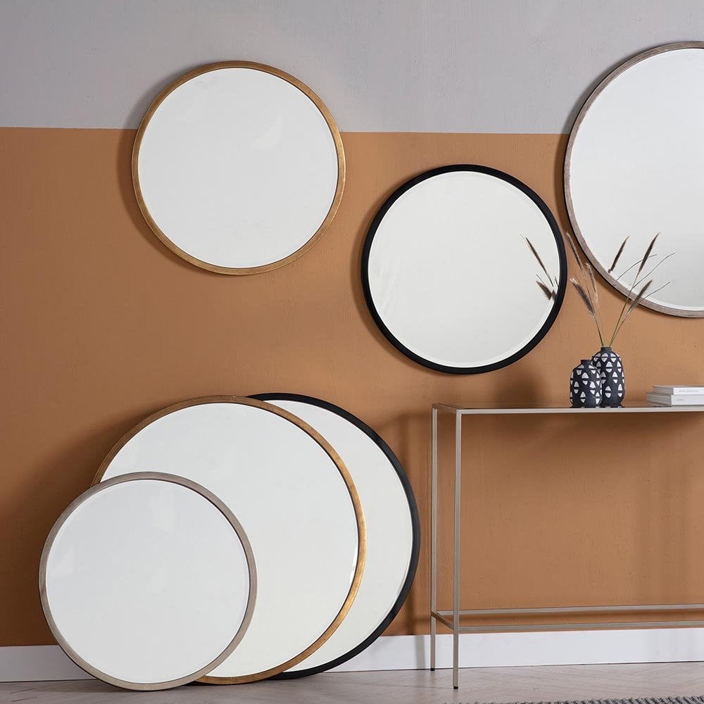 Mura Oxford Medium Round Wall Mirror - Antique Gold