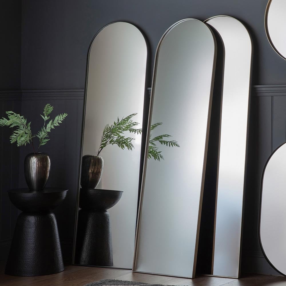 Mura Albert Arch Full Length Leaner Mirror - Matt Black