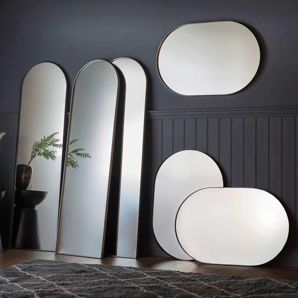 Mura Albert Ellipse Wall Mirror - Champagne Gold Paint