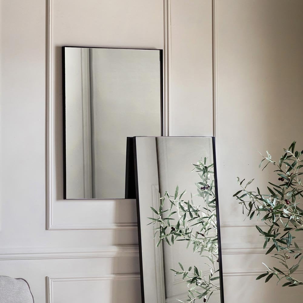 Mura Albert Rectangle Wall Mirror - Matt Black