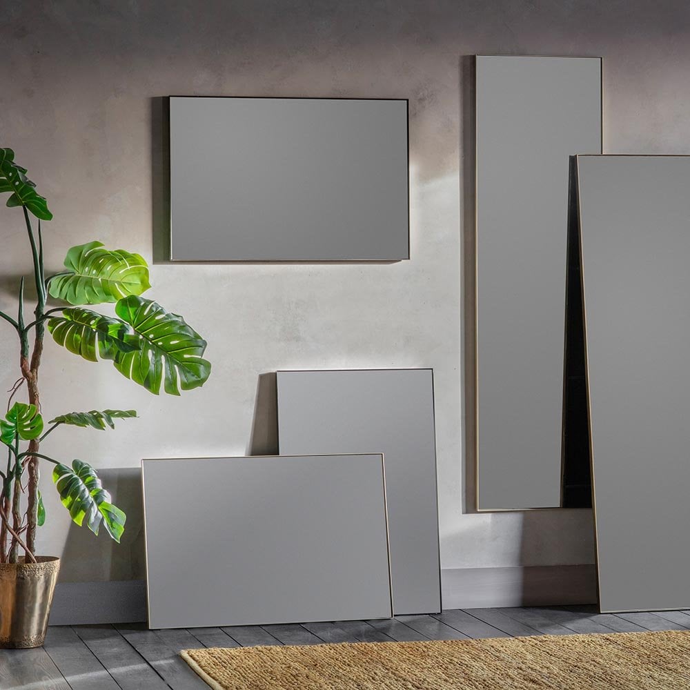 Mura Albert Rectangle Wall Mirror - Champagne Gold Paint