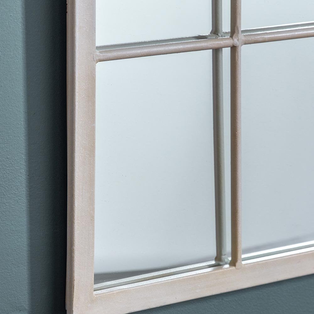 Mura Thelma Arch Window Wall Mirror - Vintage Cream