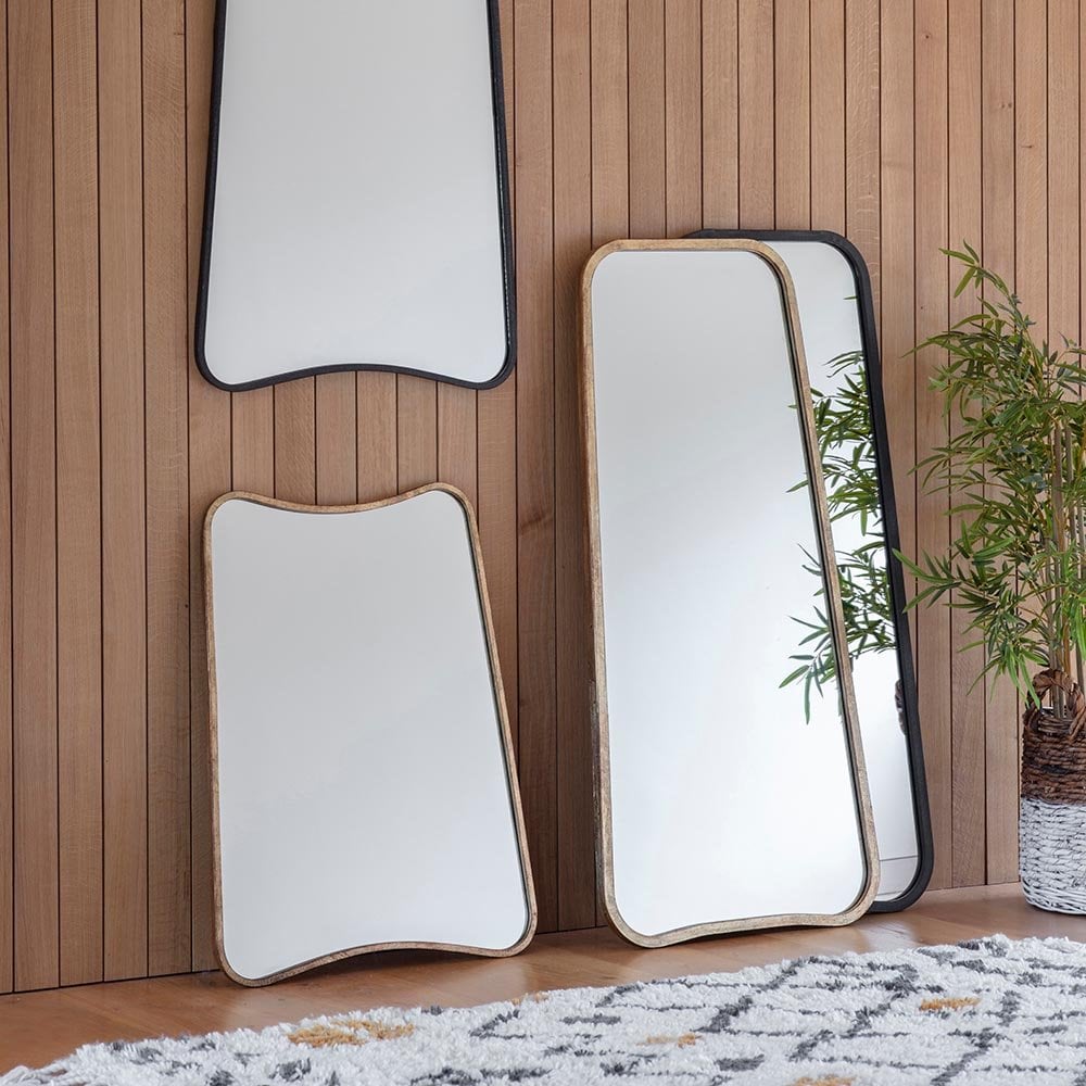 Mura Carr Tapered Rectangle Wall Mirror - Matt Black